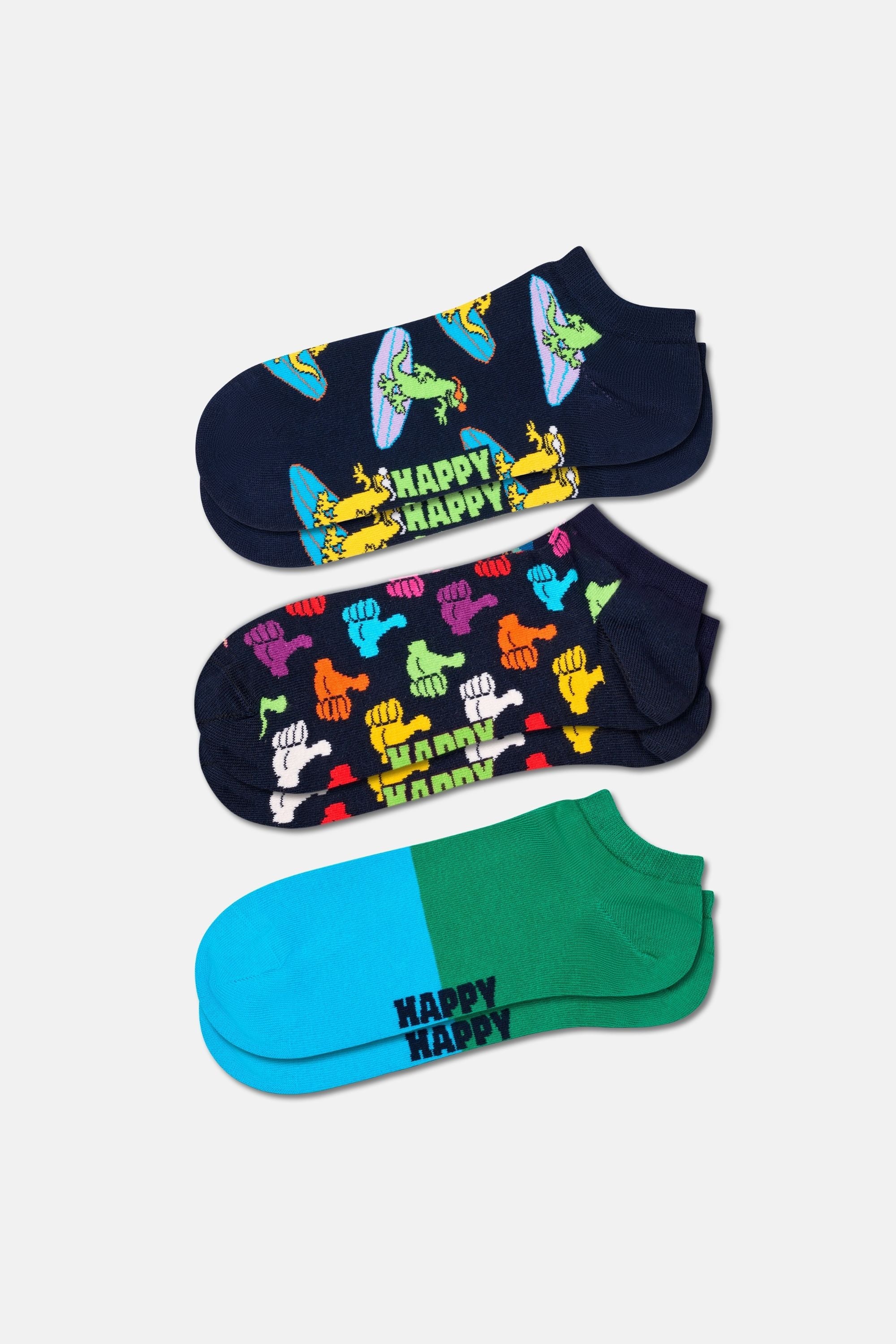 Happy Socks - Çok Renkli 3'lü Çorap Seti