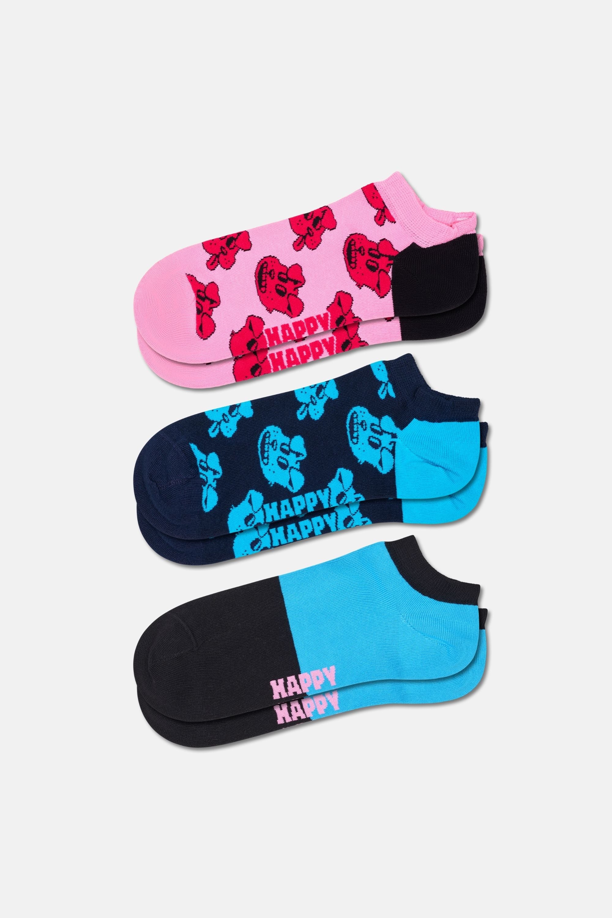 Happy Socks - Çok Renkli Köpek Desenli 3'lü Çorap Seti