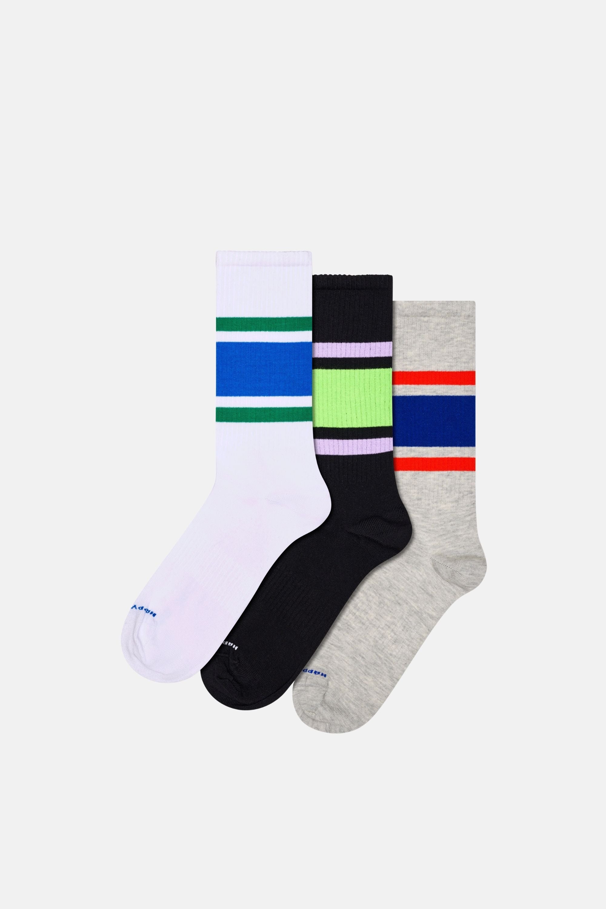 Happy Socks - Çok Renkli 3'lü Sneaker Çorap Seti