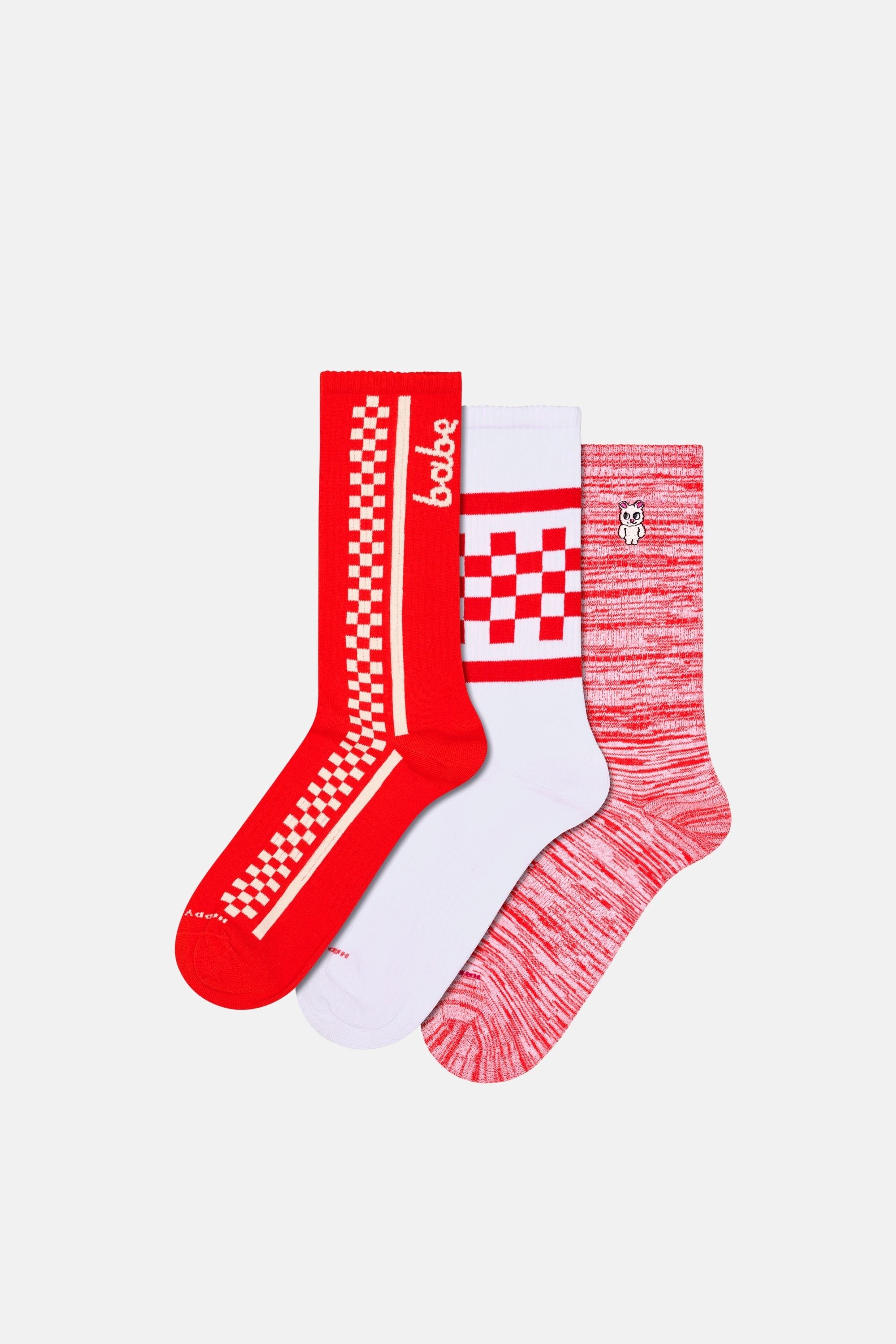 Happy Socks - Kırmızı 3'lü Sneaker Çorap Seti