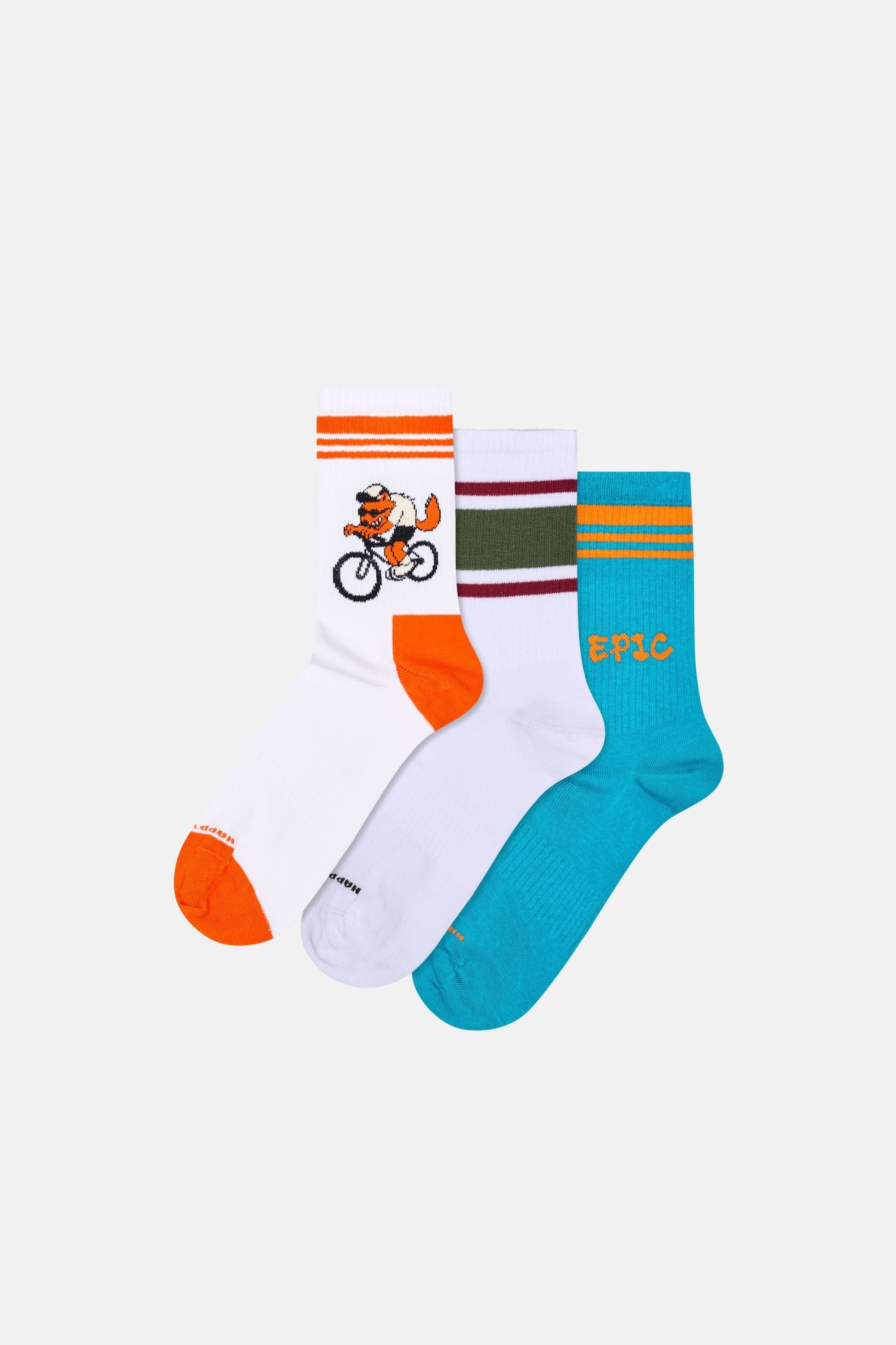 Happy Socks - Çok Renkli 3'lü Sneaker Çorap Seti