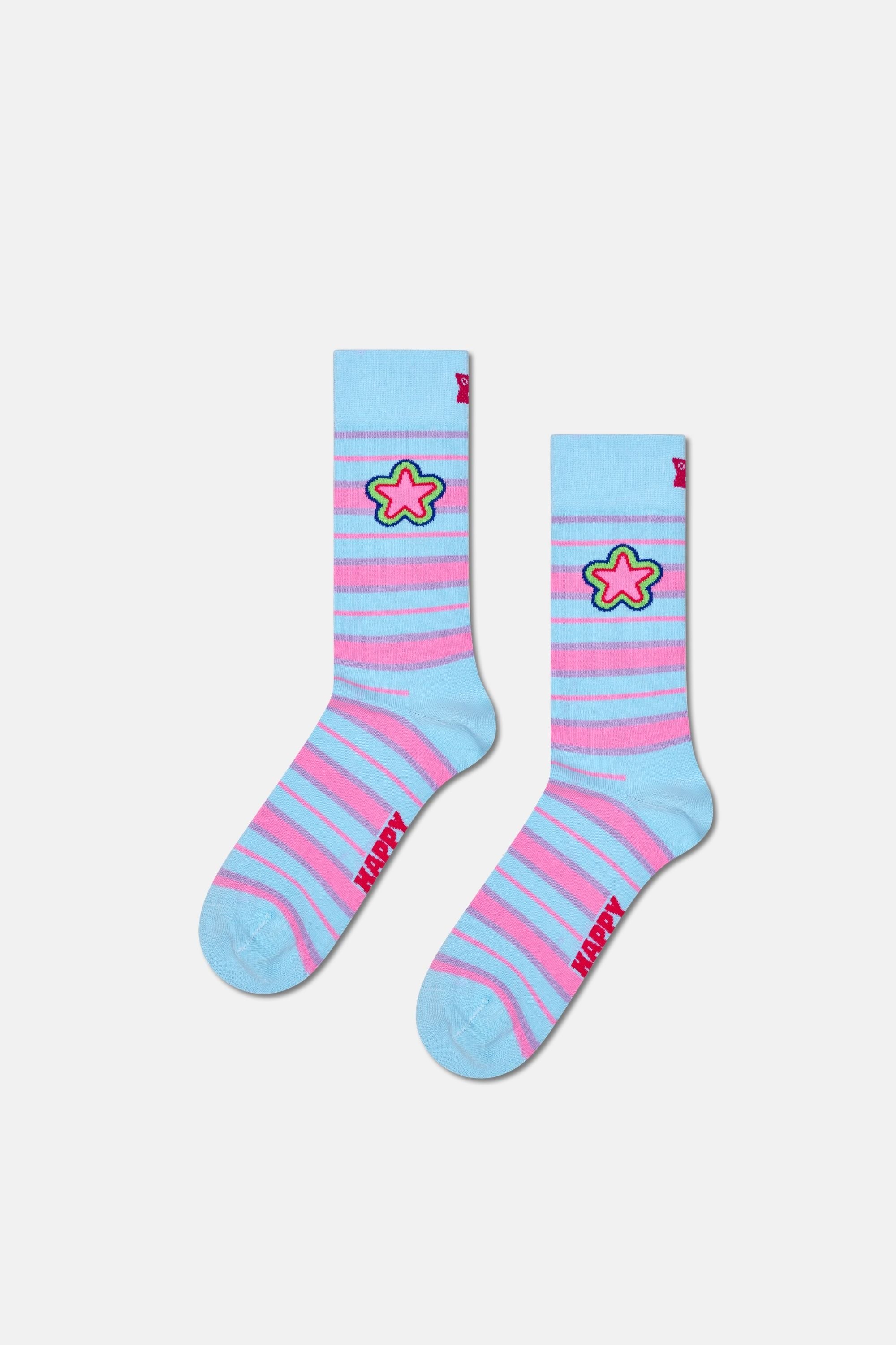 Happy Socks - Çok Renkli Karışık Geometrik Desenli 3'lü Pamuklu Çorap Seti