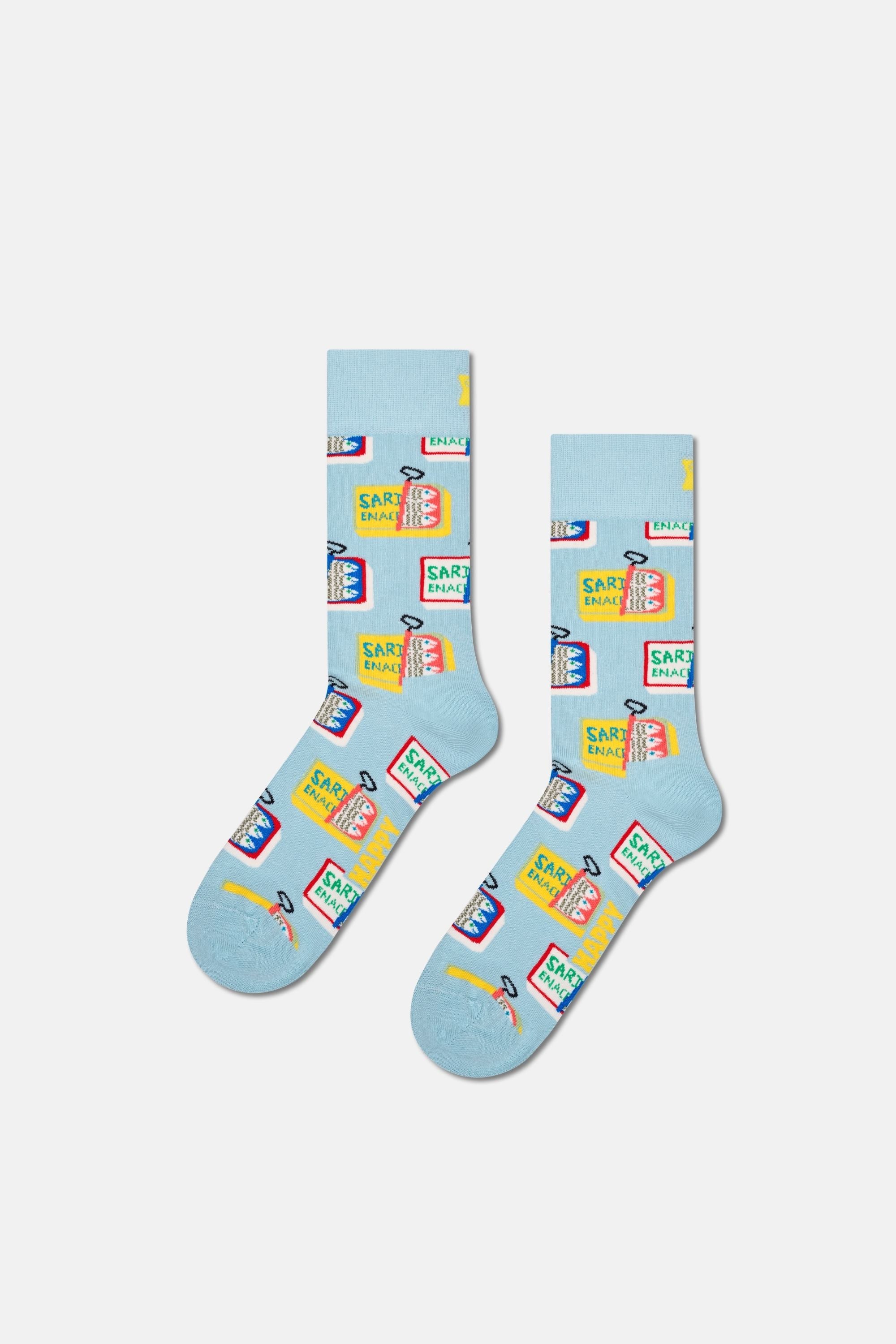 Happy Socks - Çok Renkli Balık Desenli 2'li Pamuklu Çorap Seti