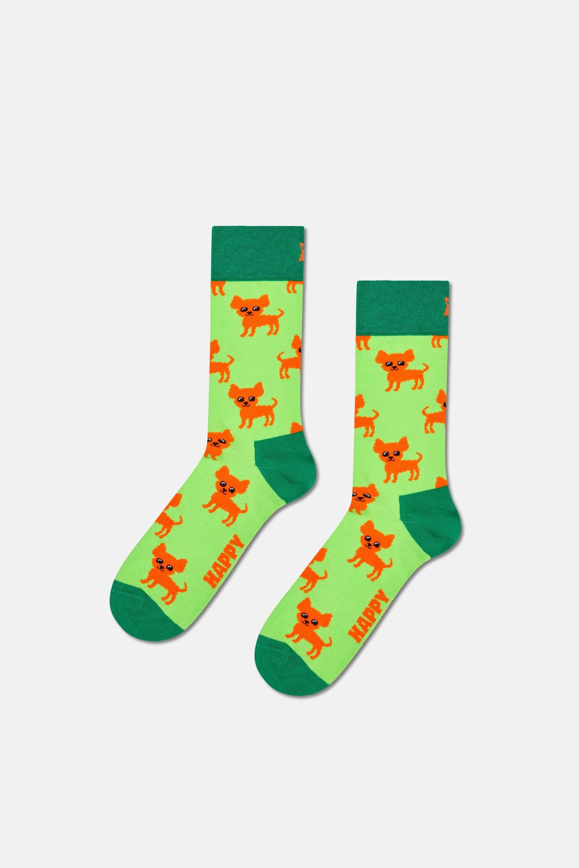 Happy Socks - Çok Renkli Kedi ve Köpek Desenli 2'li Pamuklu Çorap Seti