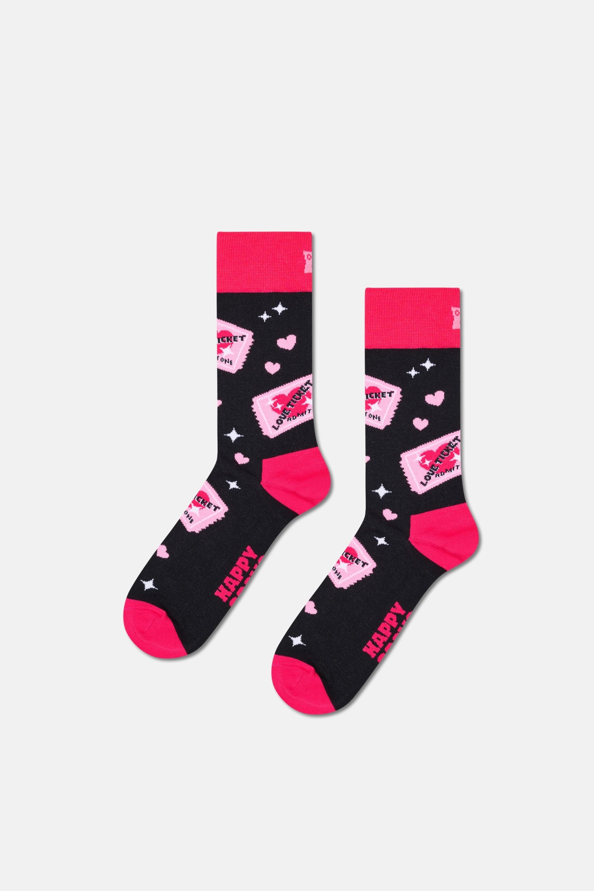Happy Socks - Çok Renkli Bilet ve Köpek Desenli 2'li Pamuklu Çorap Seti