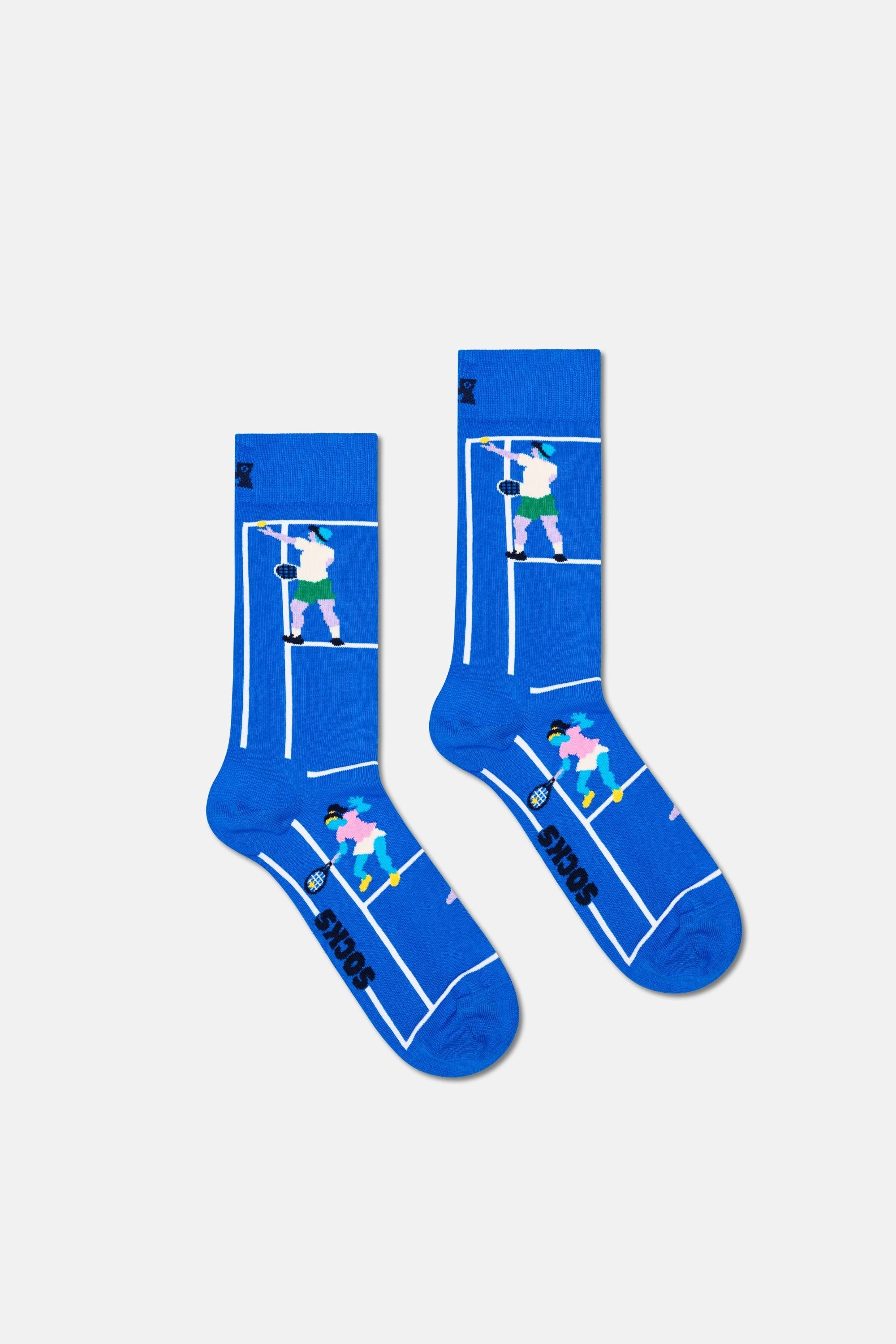 Happy Socks - Erkek Çok Renkli Tenis Desenli 3'lü Pamuklu Çorap Seti