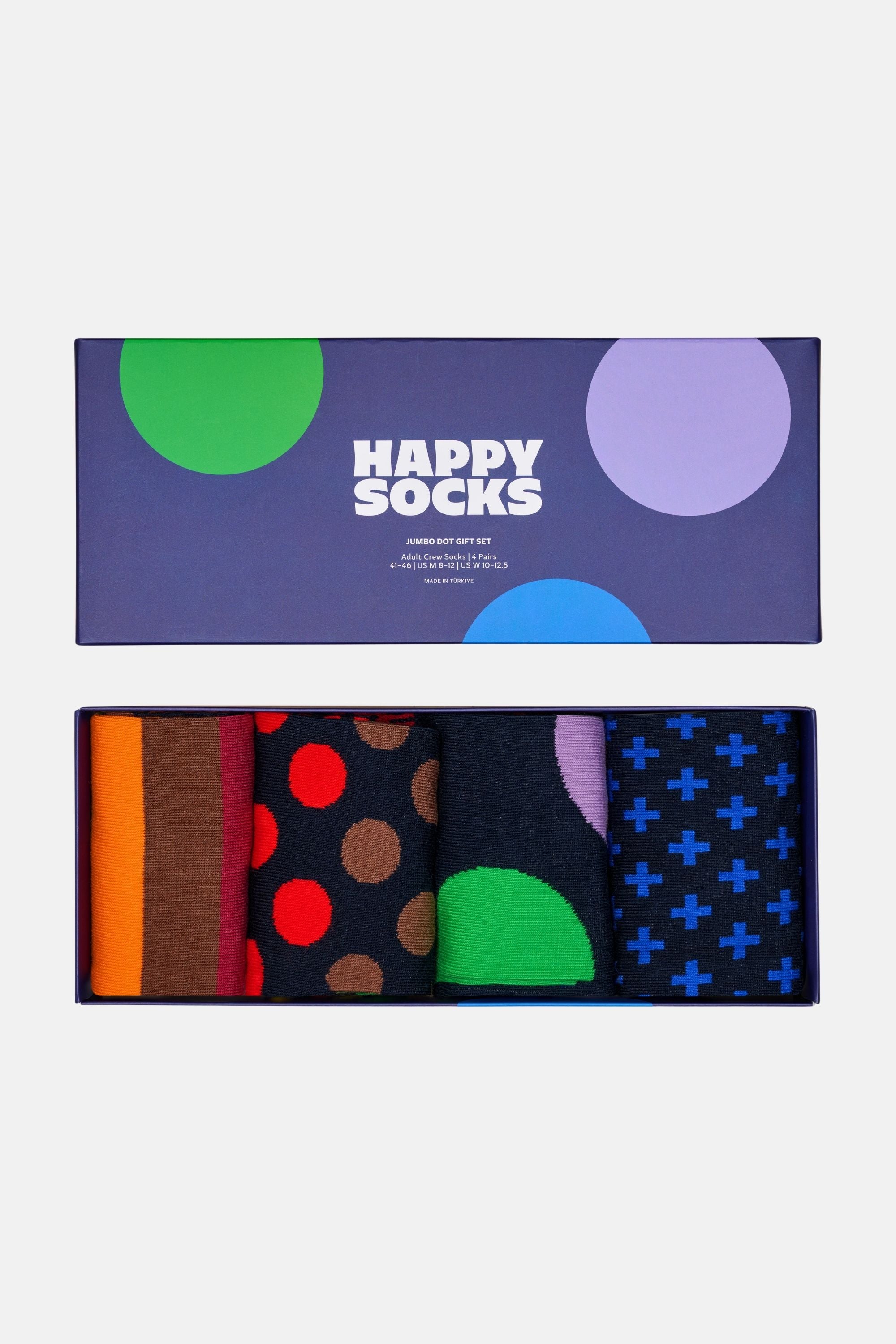 Happy Socks - Çok Renkli Geometrik Desenli 4'lü Pamuklu Çorap Seti