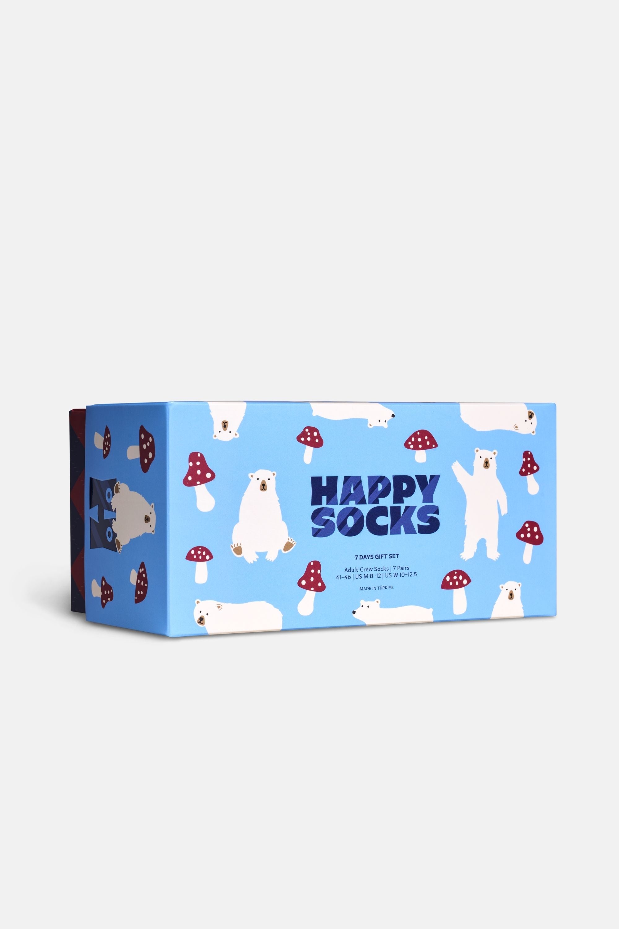 Happy Socks - Çok Renkli Karışık Kış Desenli 7'li Pamuklu Çorap Seti