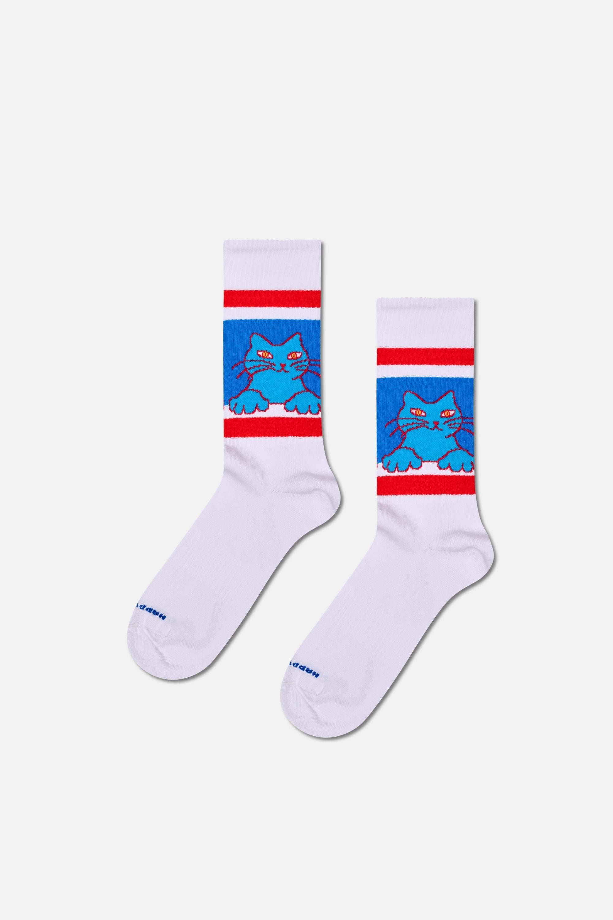 Happy Socks - Çok Renkli Çizgi ve Hayvan Desenli 4'lü Pamuklu Çorap Seti