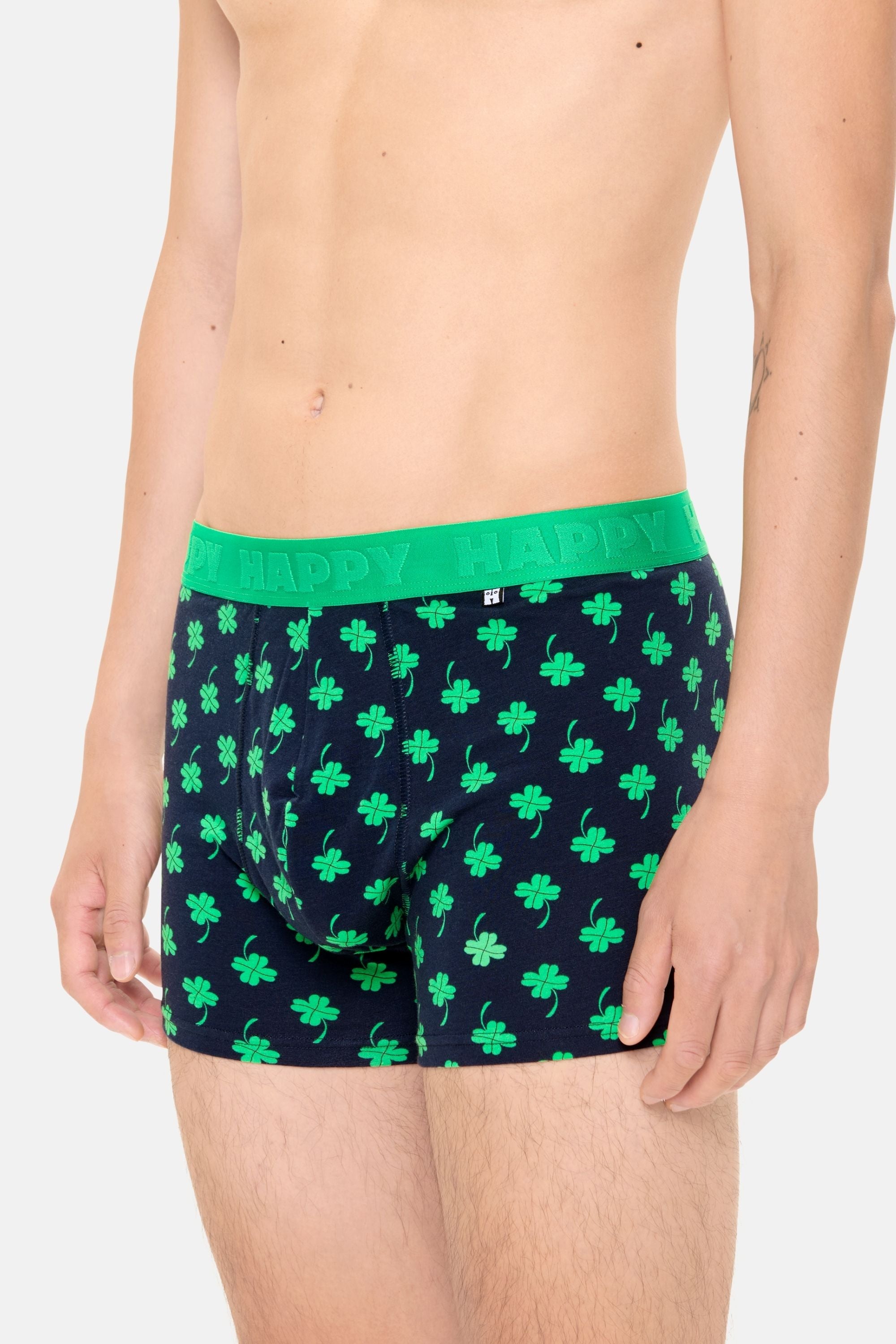 Happy Socks - Erkek Lacivert Yonca Desenli Boxer