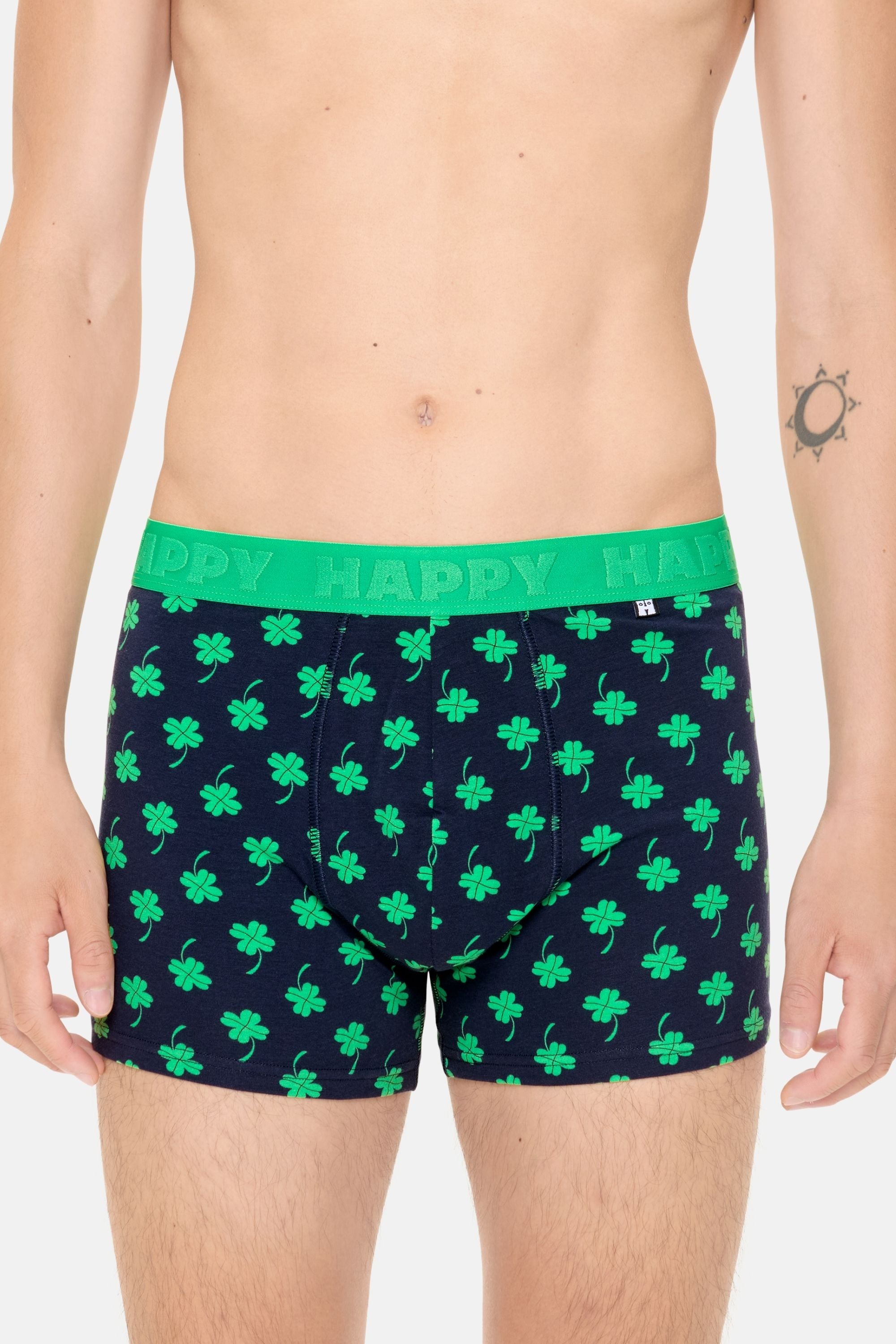 Happy Socks - Erkek Lacivert Yonca Desenli Boxer