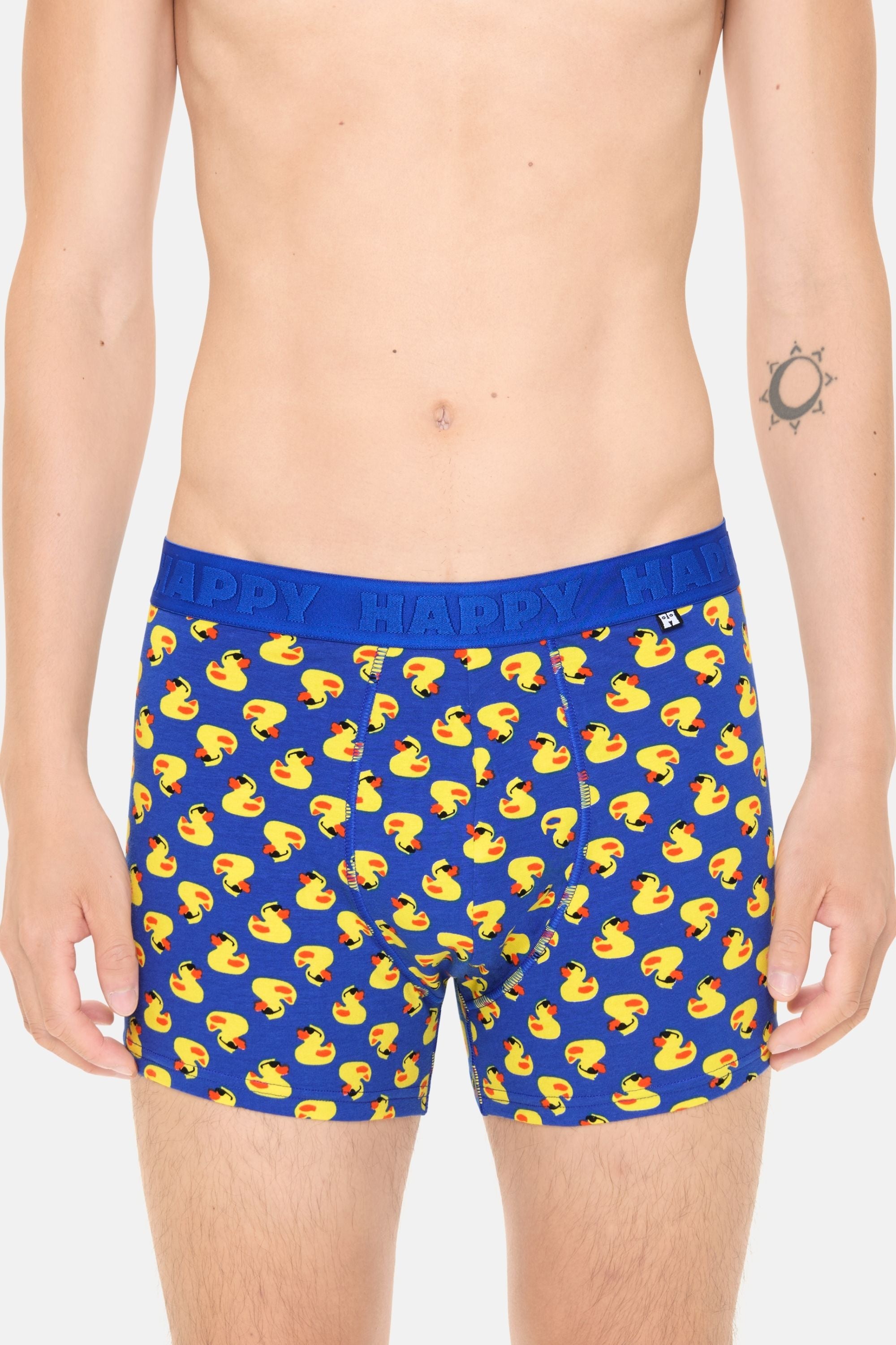 Happy Socks - Erkek Mavi Ördek Desenli Boxer
