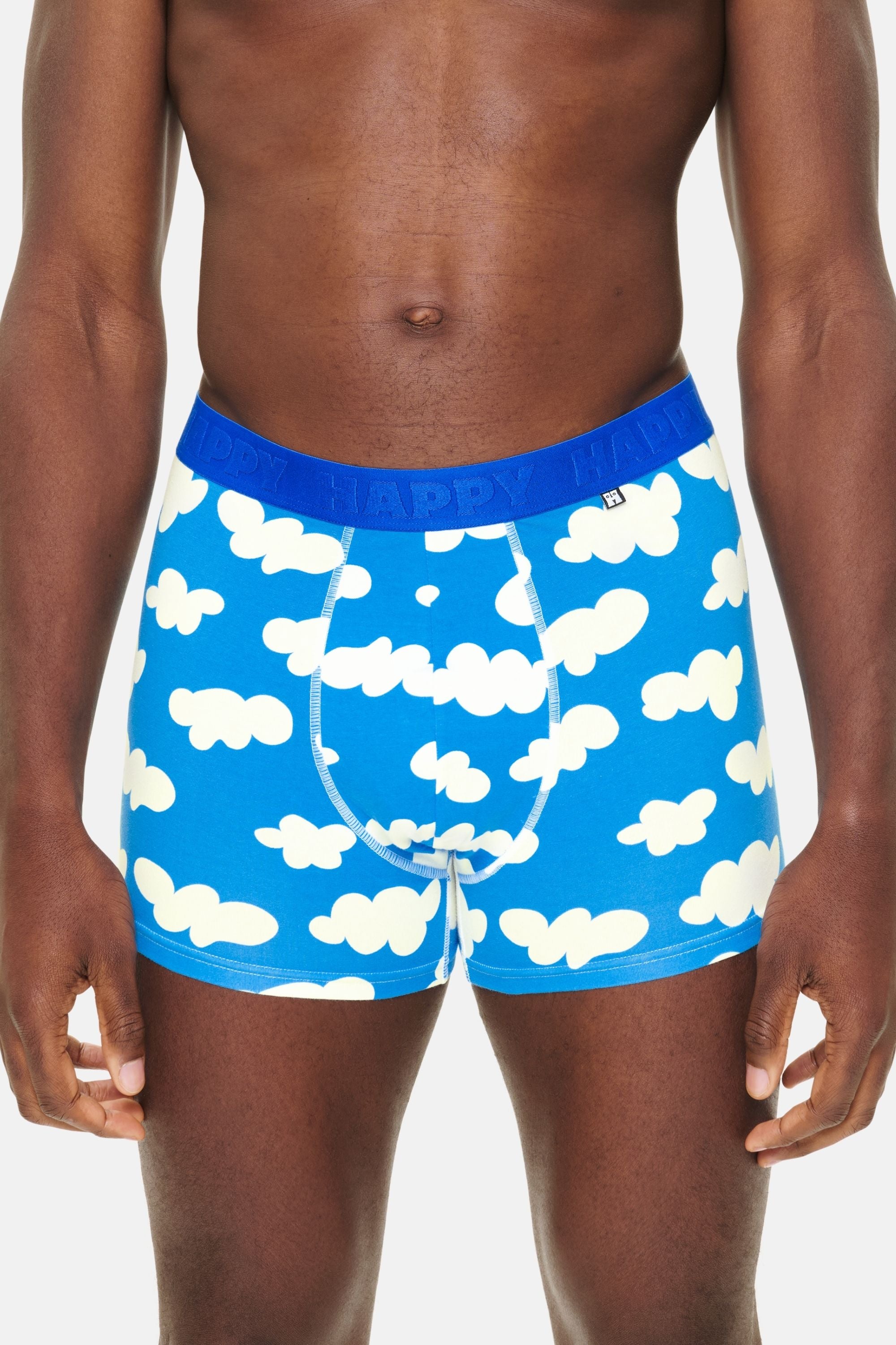 Happy Socks - Erkek Mavi Bulut Desenli Boxer