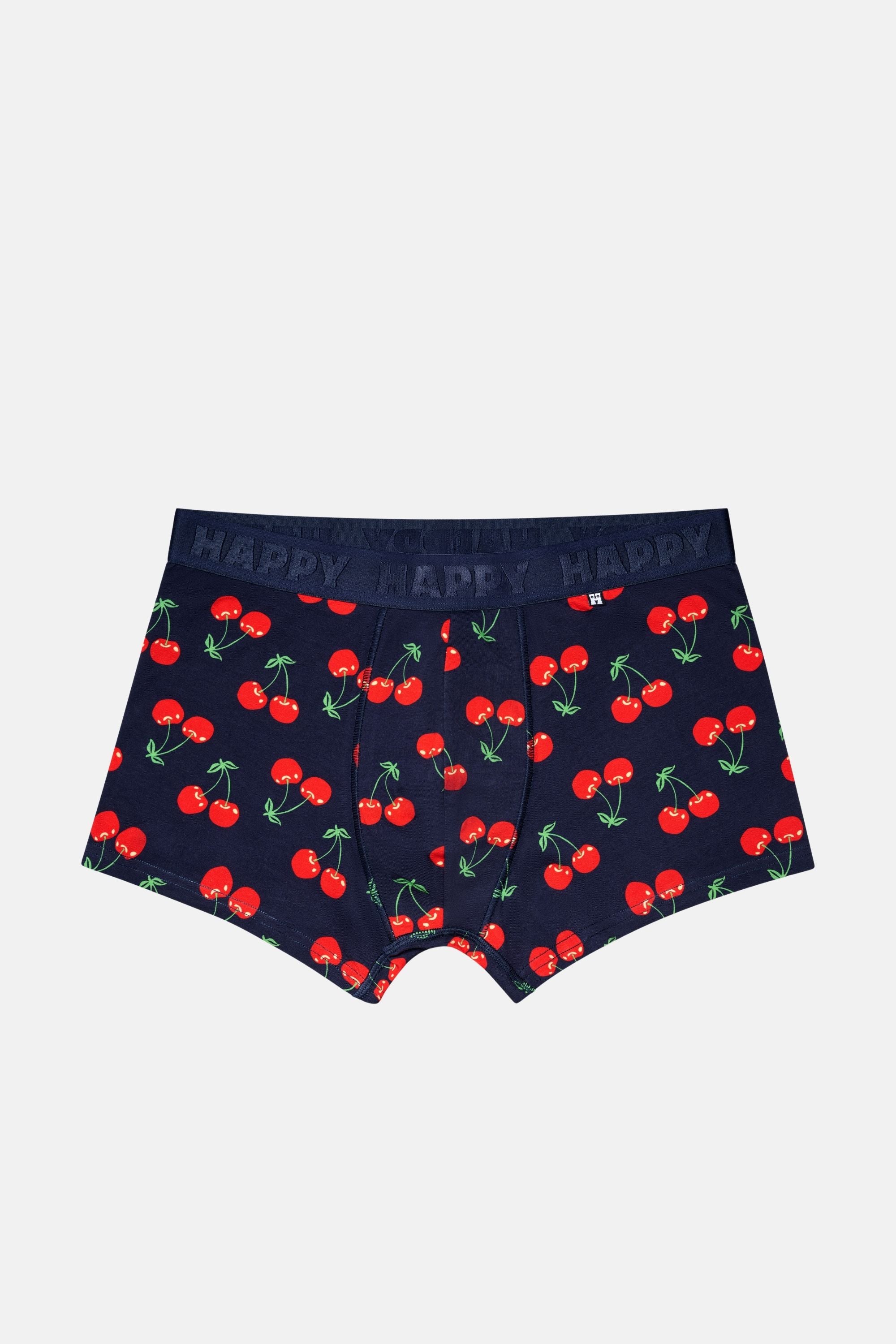 Happy Socks - Erkek Lacivert Kiraz Desenli Boxer