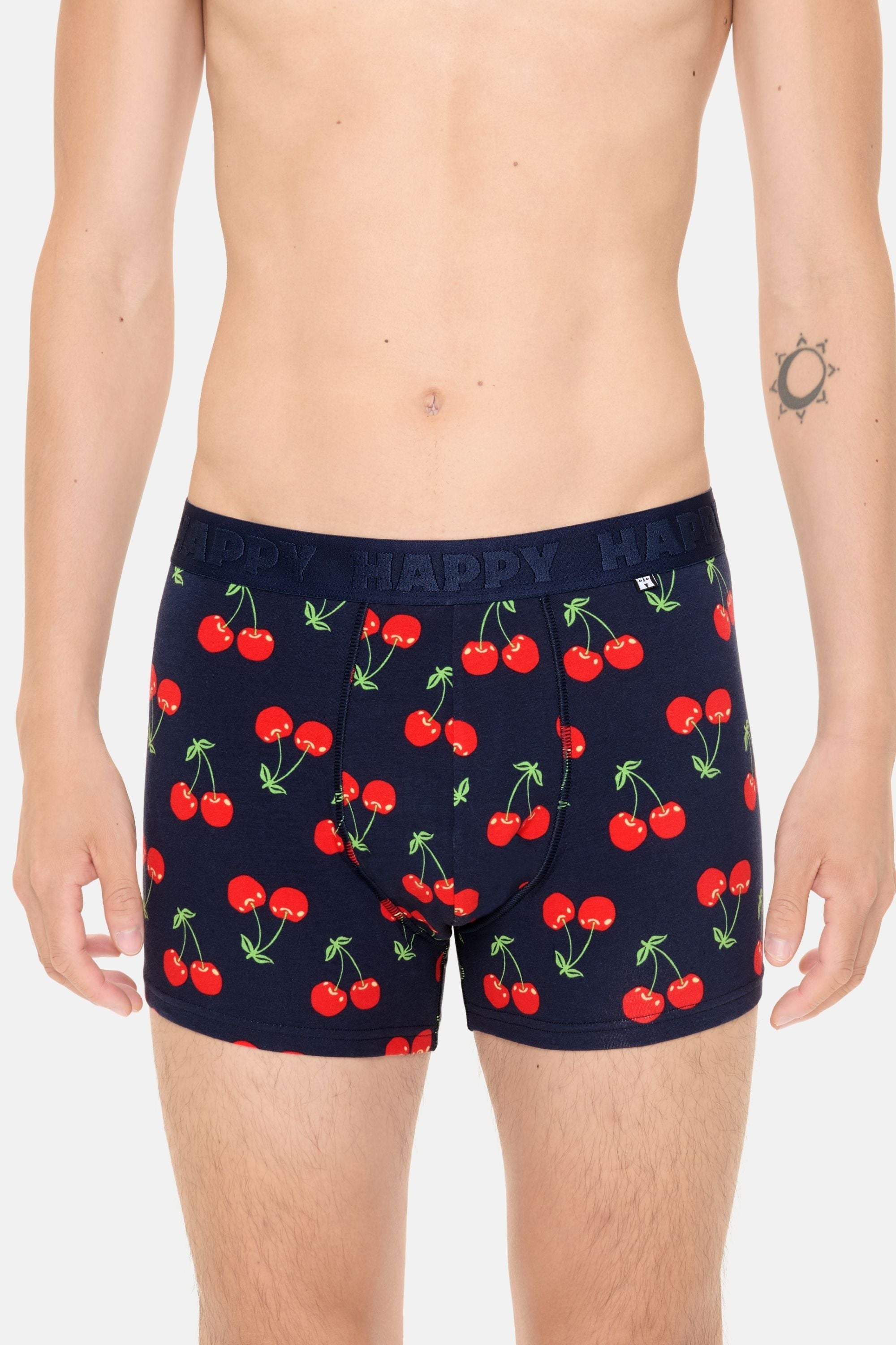 Happy Socks - Erkek Lacivert Kiraz Desenli Boxer