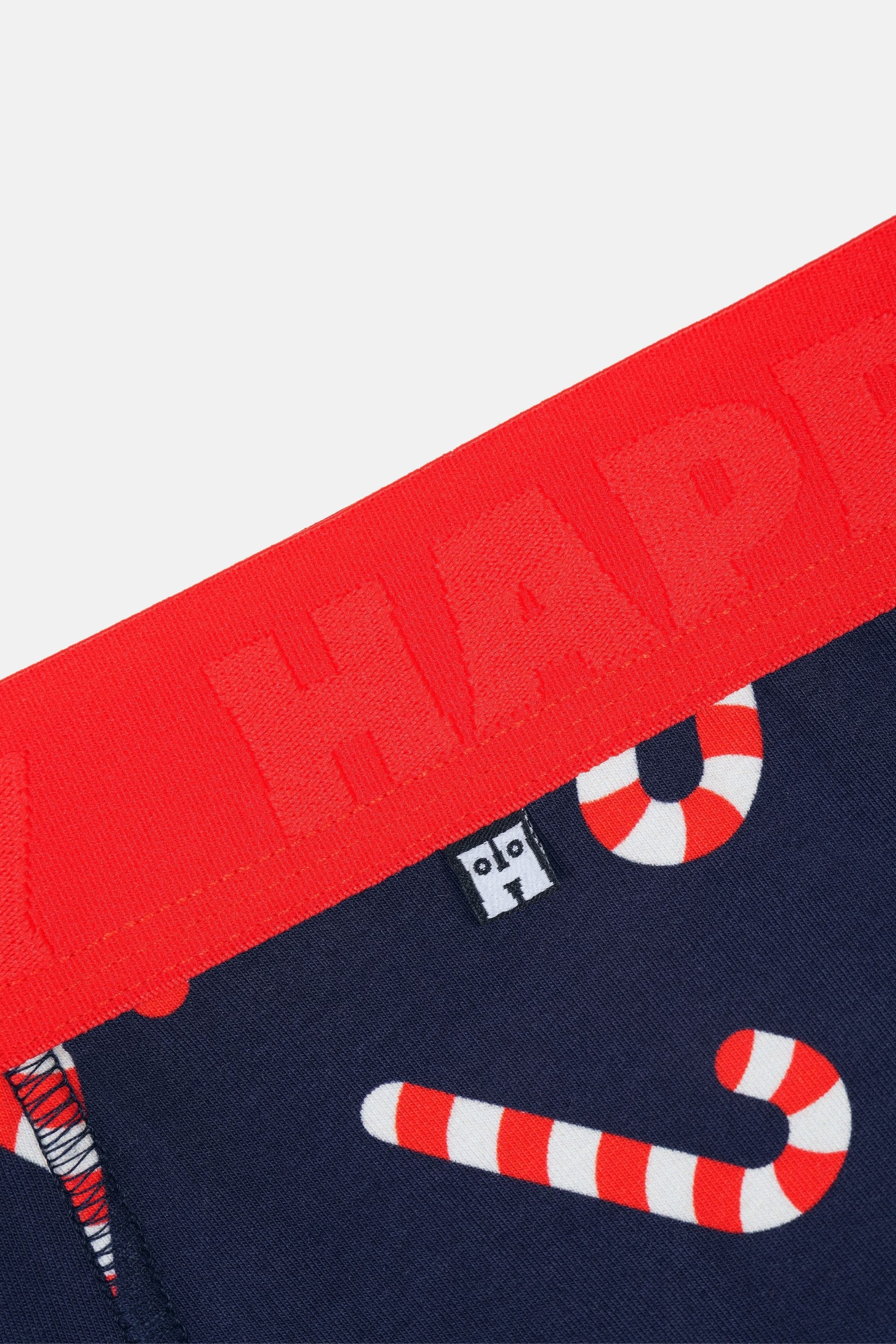Happy Socks - Erkek Lacivert Baston Şeker ve Kurabiye 2'li Boxer Seti