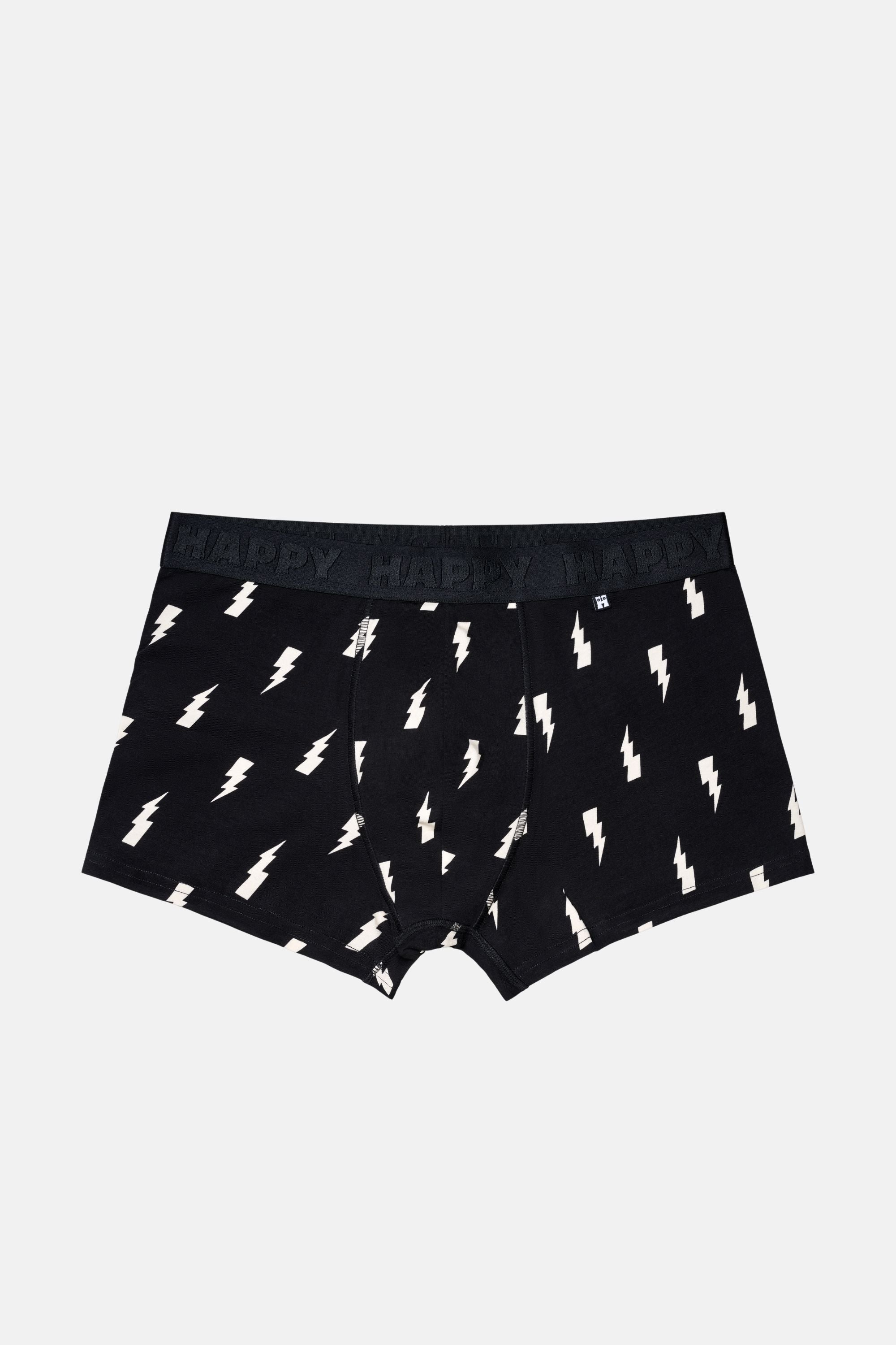 Happy Socks - Erkek Siyah Karışık Desenli 3'lü Boxer Seti