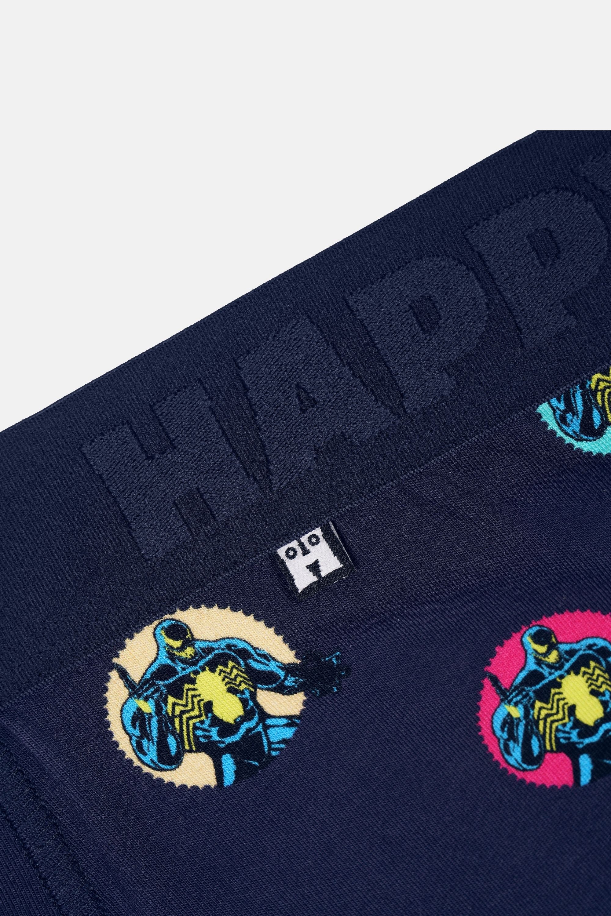 Happy Socks - Erkek Lacivert Süper Kahraman Desenli Boxer
