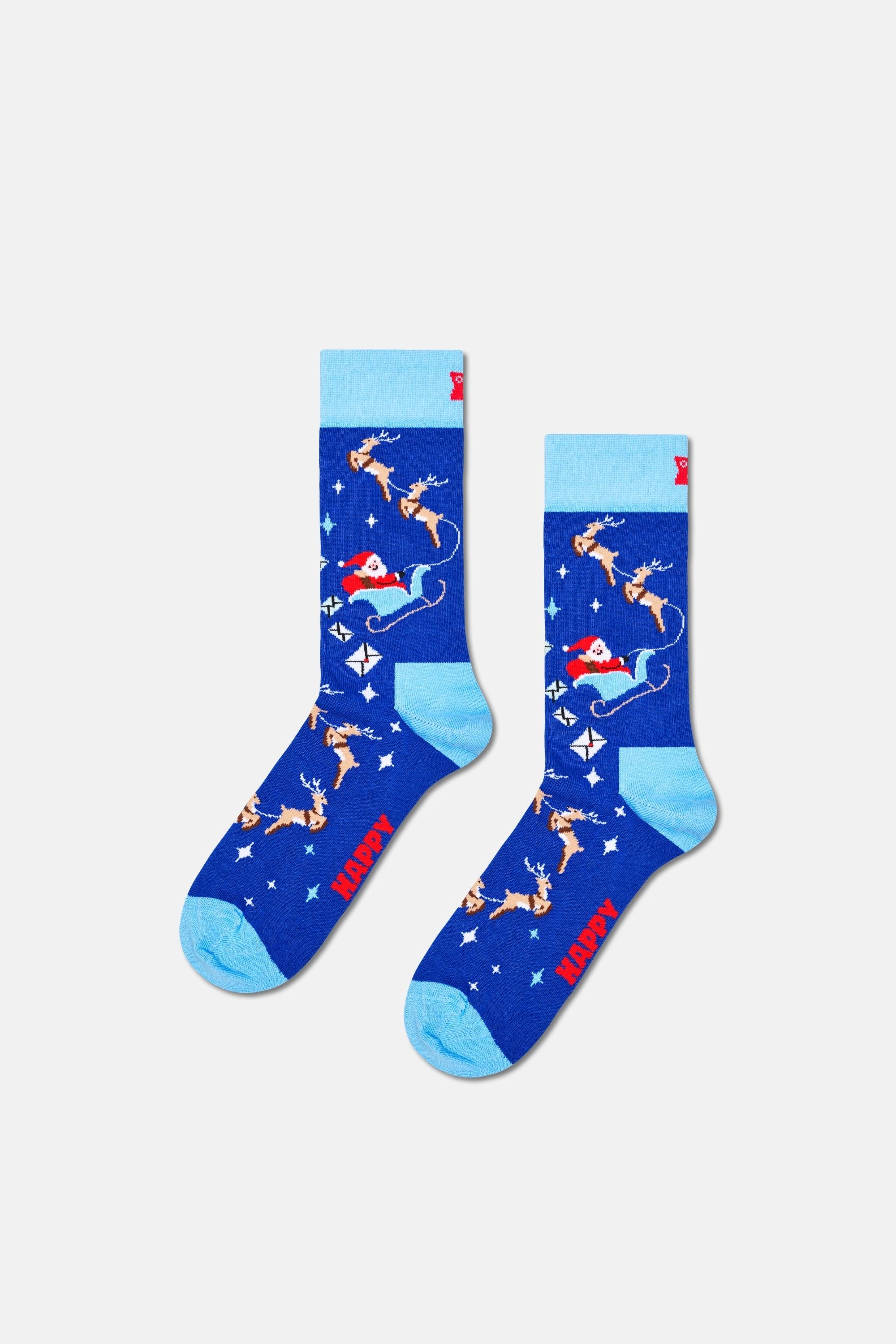 Happy Socks - Çok Renkli Kutlama Desenli 3'lü Pamuklu Çorap Seti