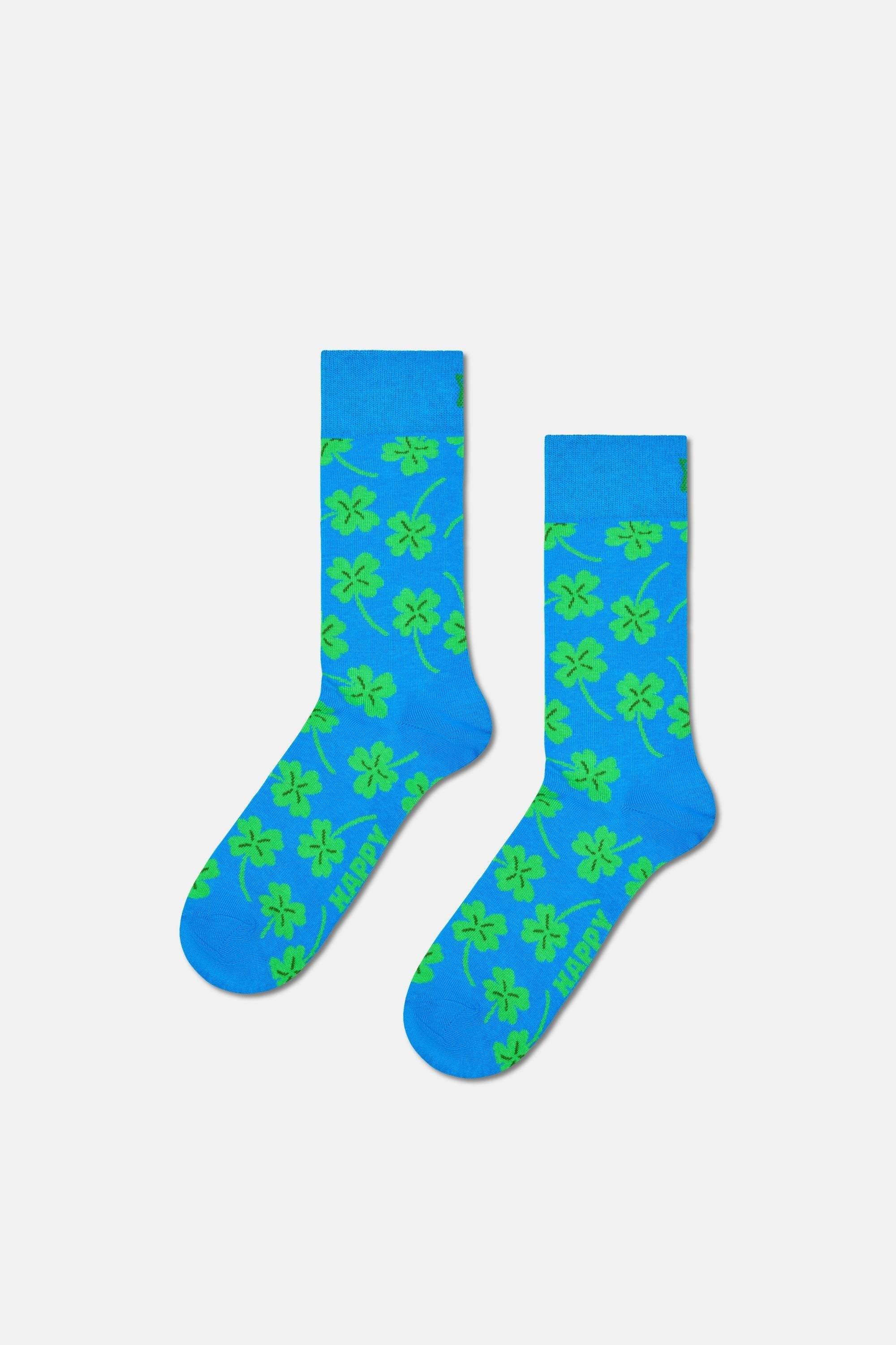 Happy Socks - Çok Renkli Yonca Desenli 2'li Pamuklu Çorap Seti