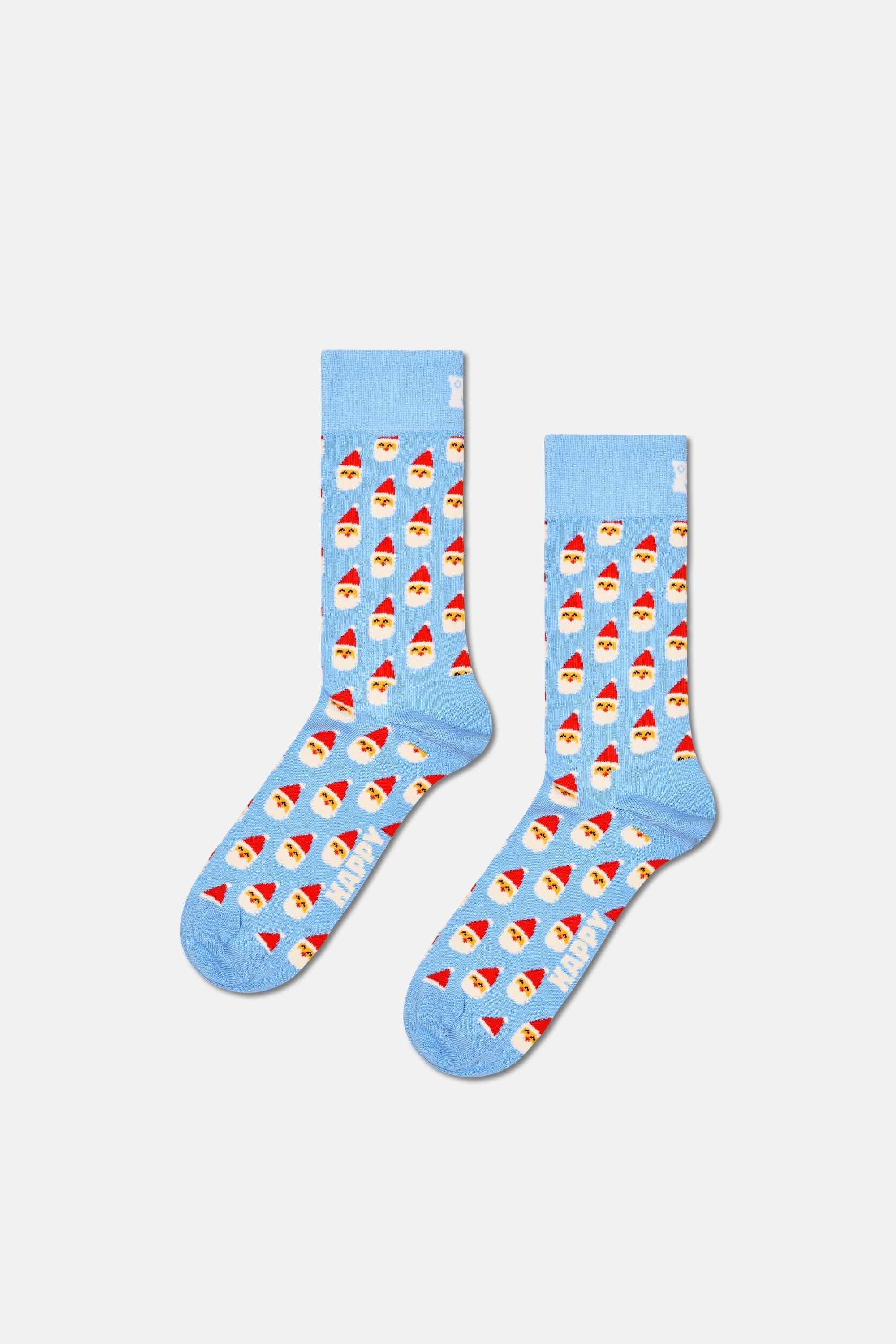 Happy Socks - Mavi Kutlama Desenli 2'li Pamuklu Çorap Seti