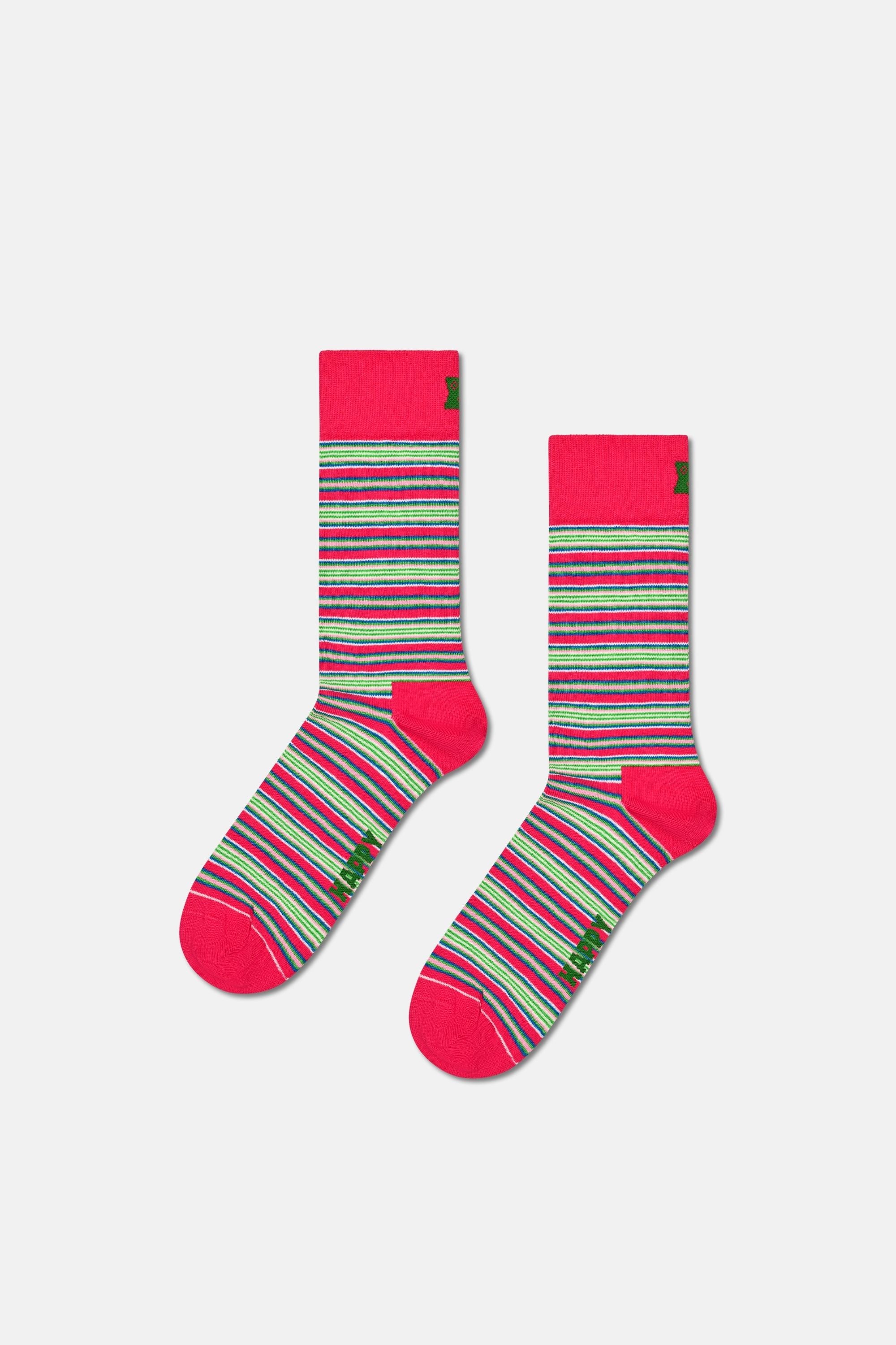 Happy Socks - Pembe Karışık Desenli 4'lü Pamuklu Çorap Seti