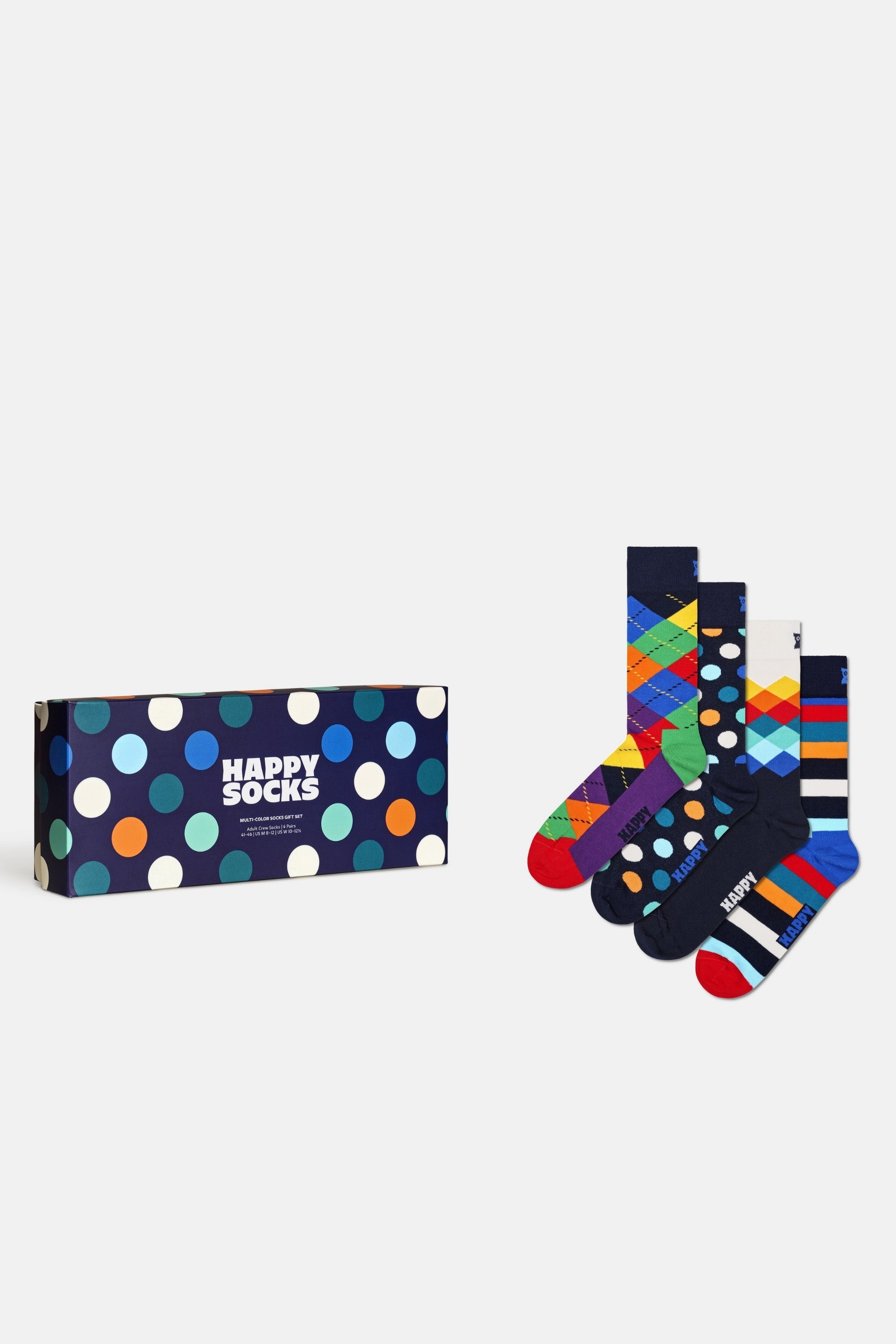 Happy Socks - Çok Renkli Karışık Desenli Pamuklu 4’lü Çorap Seti