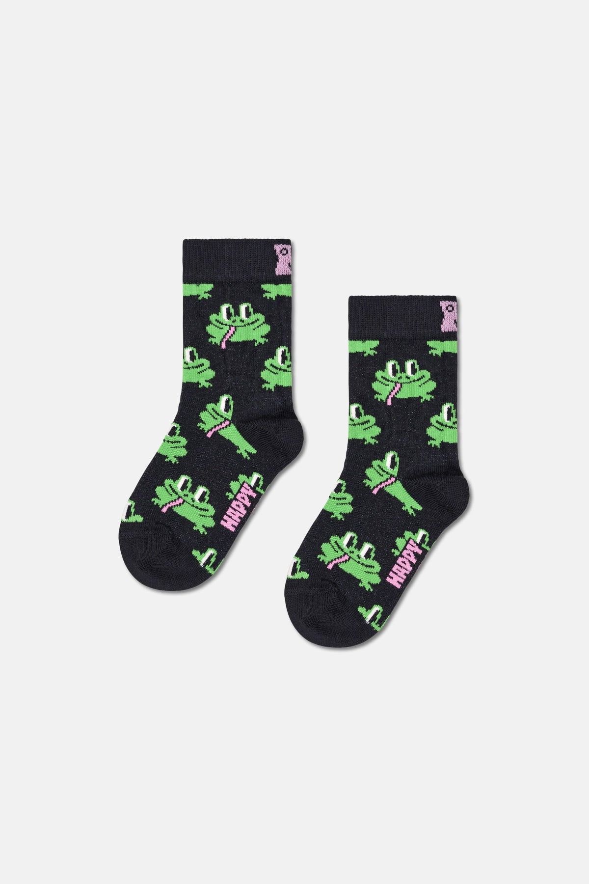 Happy Socks - Siyah Mini & Me 2’li Kurbağa Desenli Pamuklu Çorap Seti