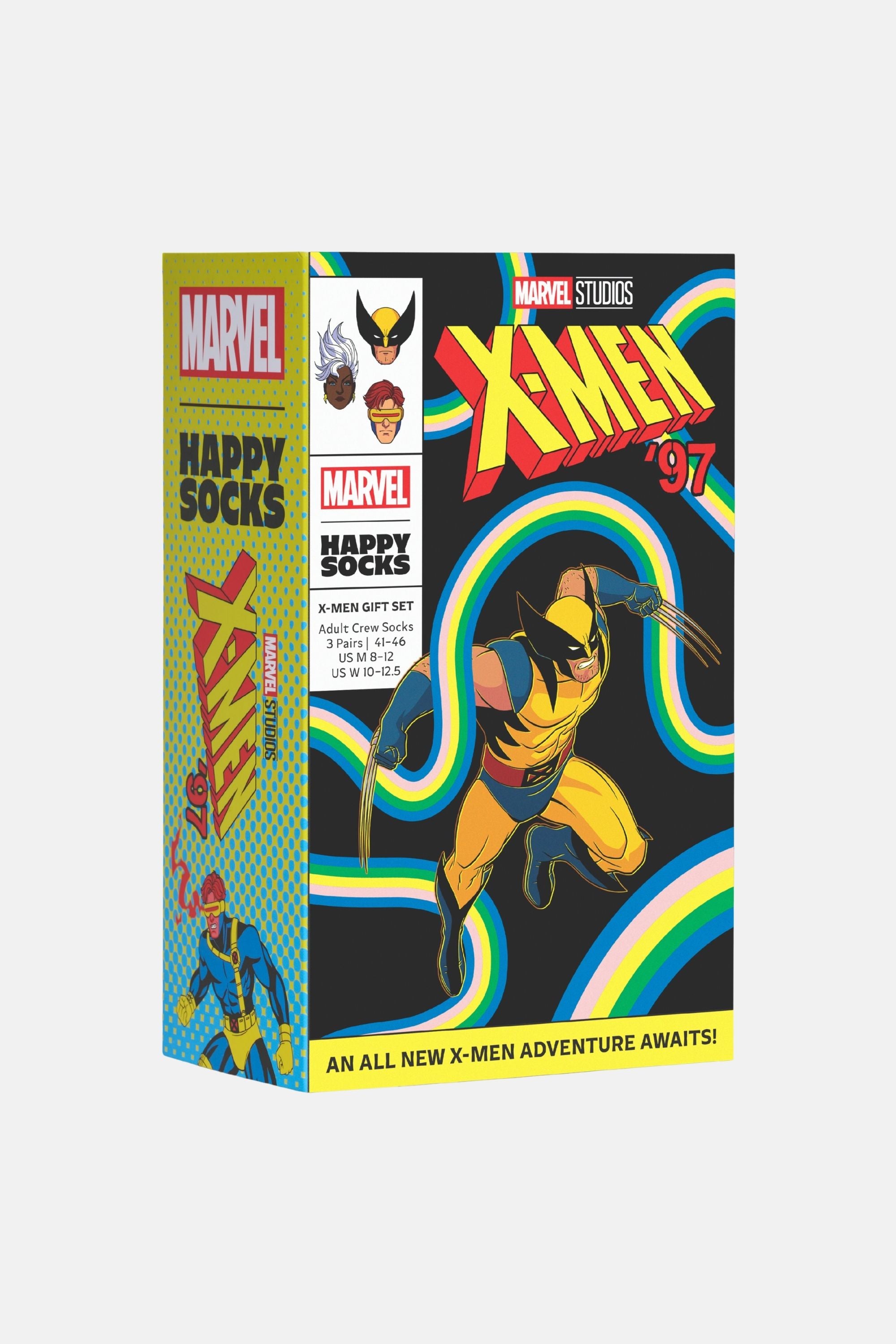 Happy Socks - Çok Renkli MARVEL X - Men 3'lü Çorap Hediye Seti