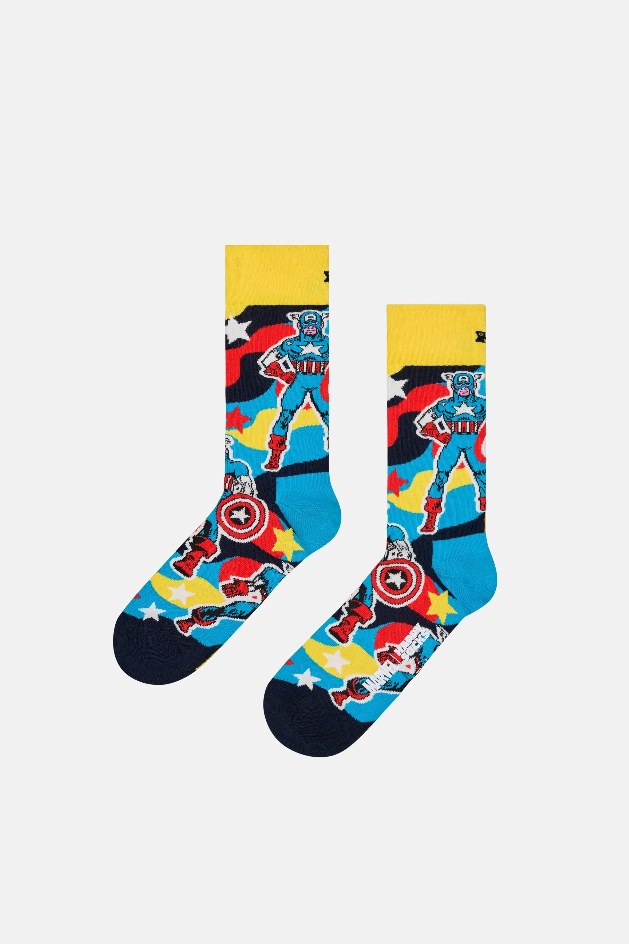 Happy Socks - Çok Renkli MARVEL Avengers Figürlü 3'lü Çorap Seti