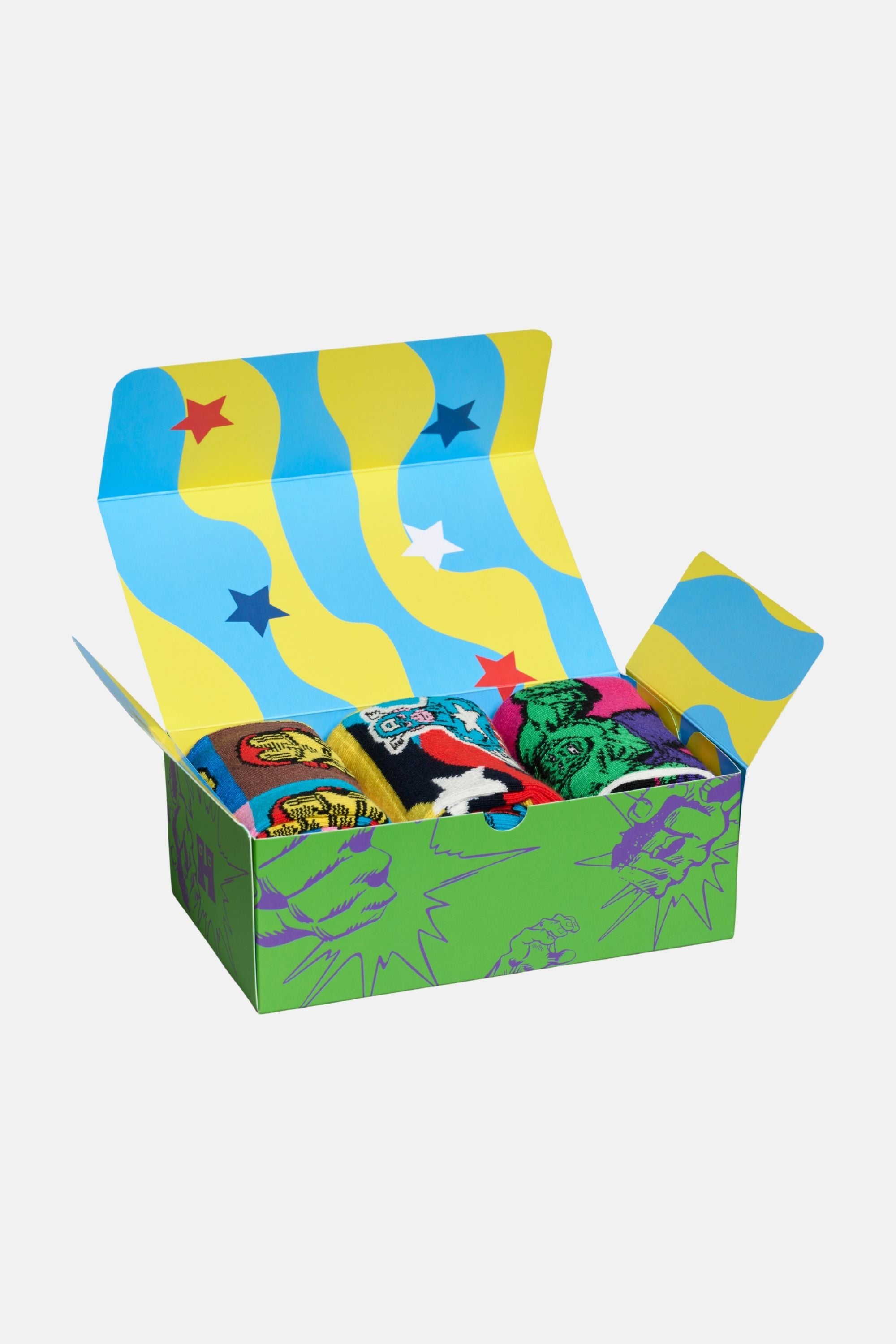 Happy Socks - Çok Renkli MARVEL Avengers Figürlü 3'lü Çorap Seti