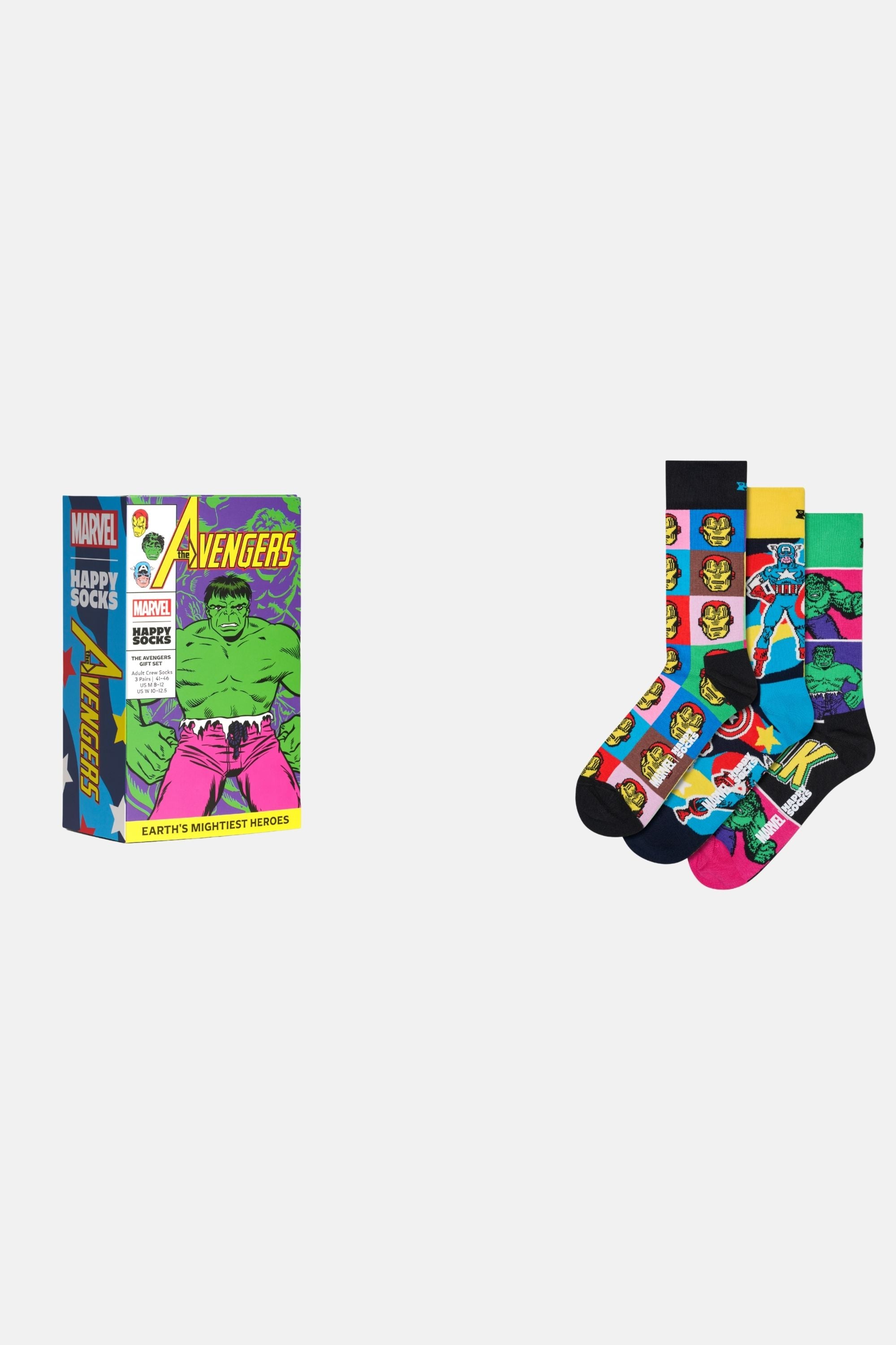 Happy Socks - Çok Renkli MARVEL Avengers Figürlü 3'lü Çorap Seti