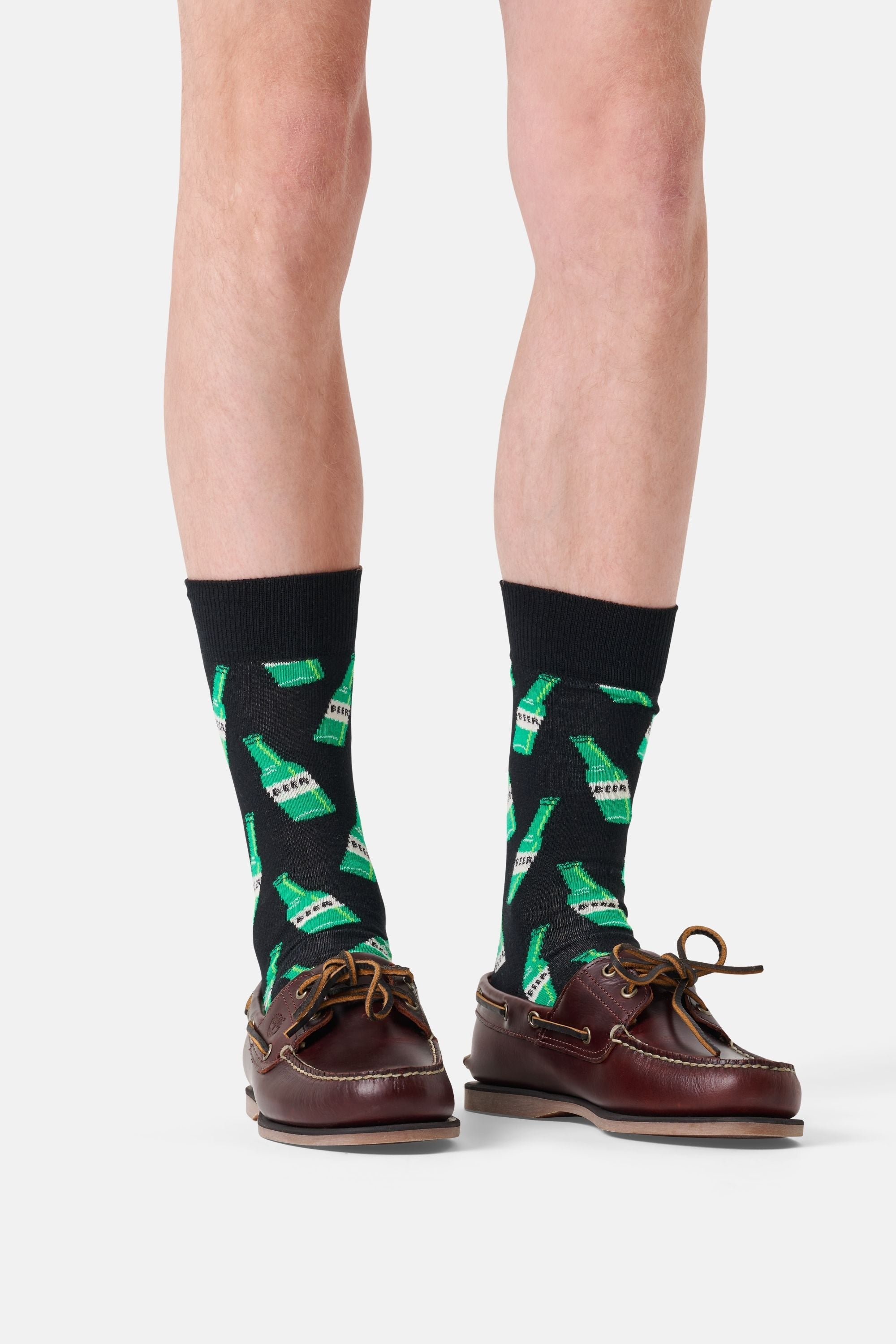 Happy Socks - Erkek Siyah Cam Şişe Desenli Çorap