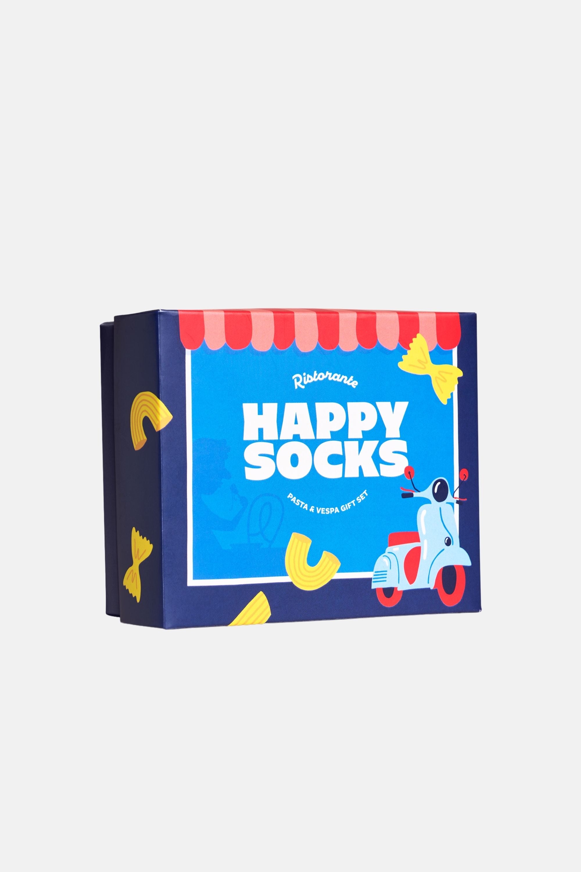 Happy Socks - Çok Renkli Makarna ve Scooter Desenli 2'li Çorap Hediye Seti