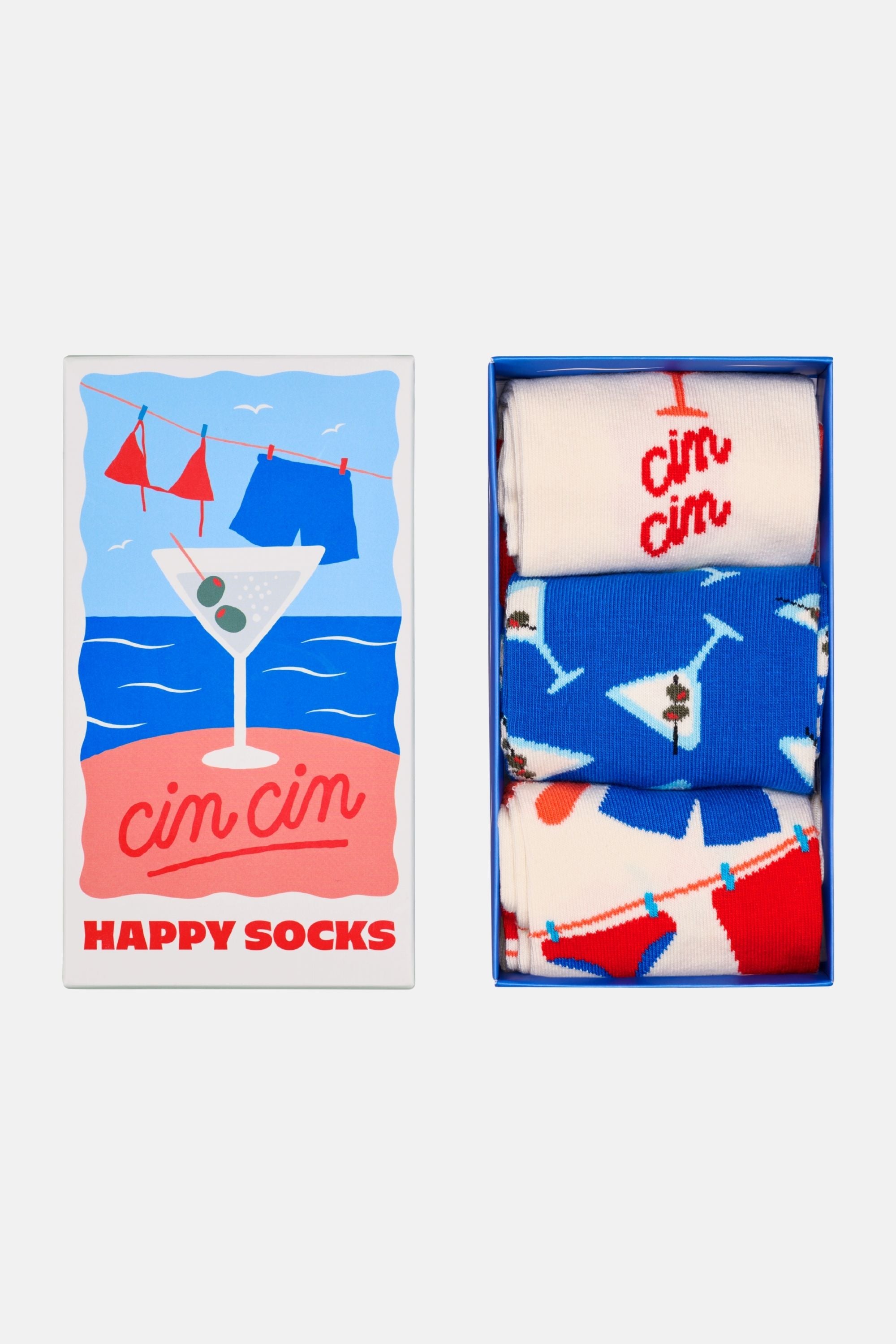 Happy Socks - Çok Renkli Eğlenceli Desenli 3'lü Çorap Hediye Seti