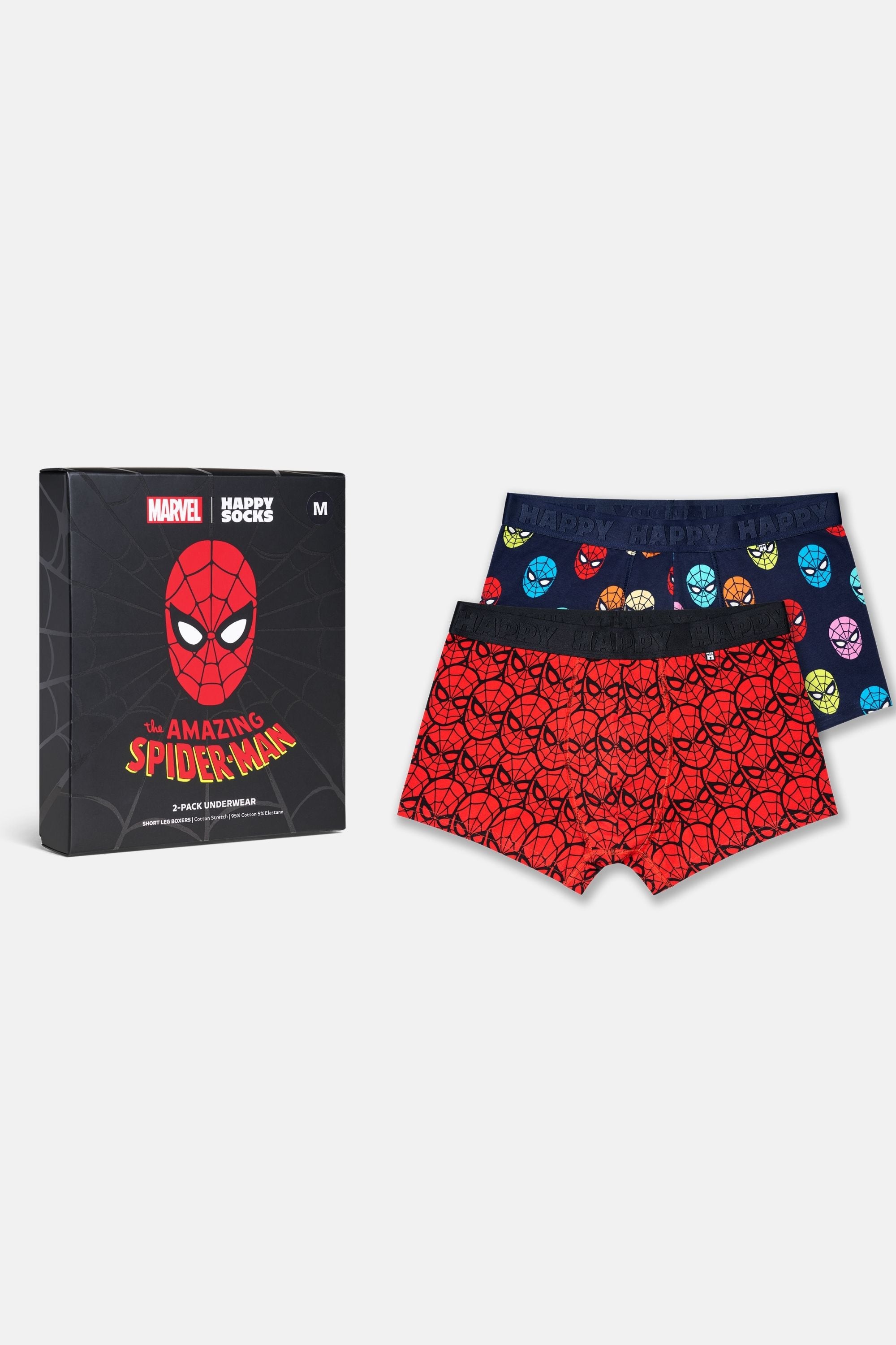 Happy Socks - Çok Renkli Spıder-Man Desenli 2'li Boxer Seti
