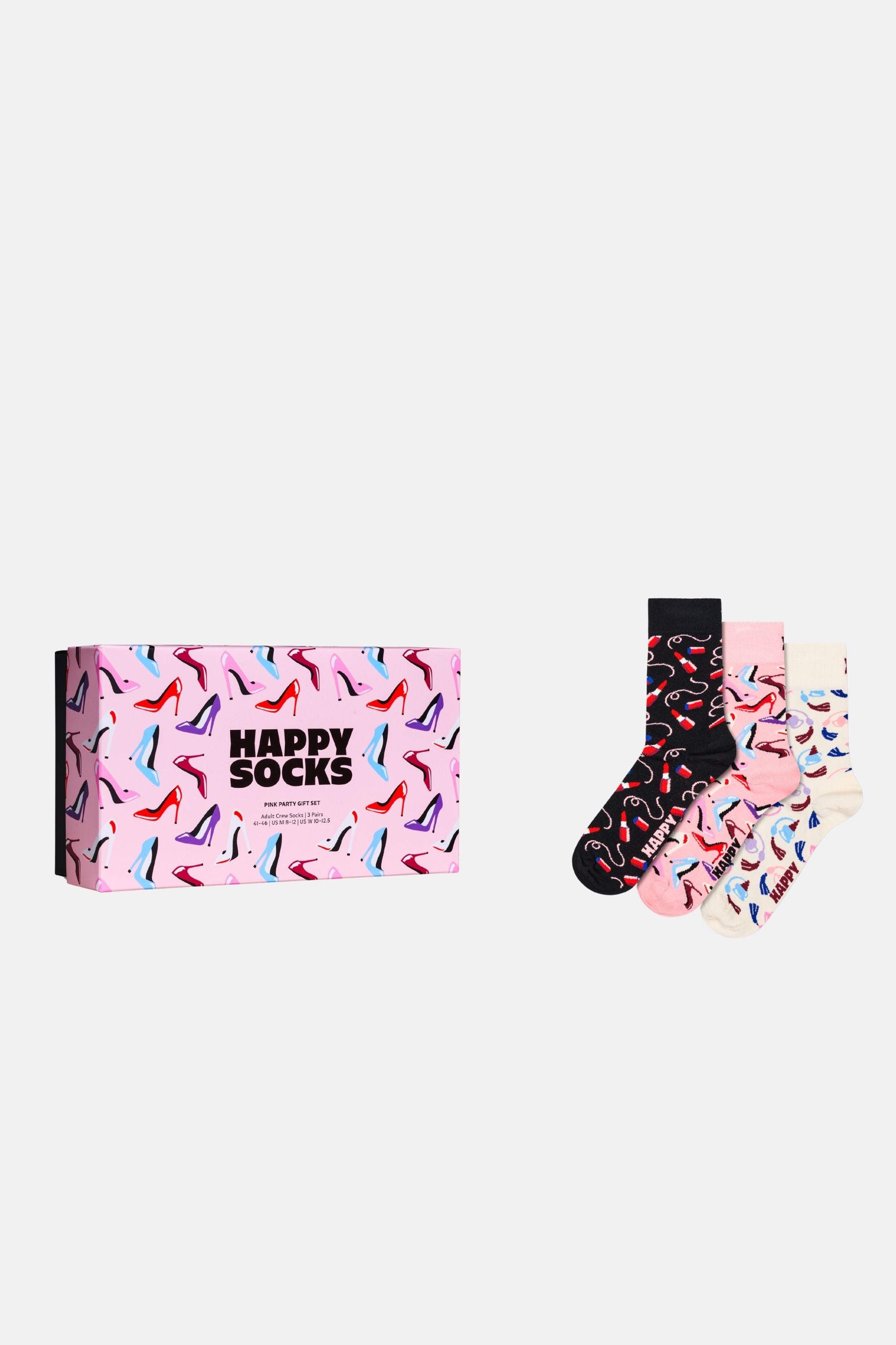 Happy Socks - Çok Renkli 3’lü Parti Desenli Pamuklu Çorap Seti
