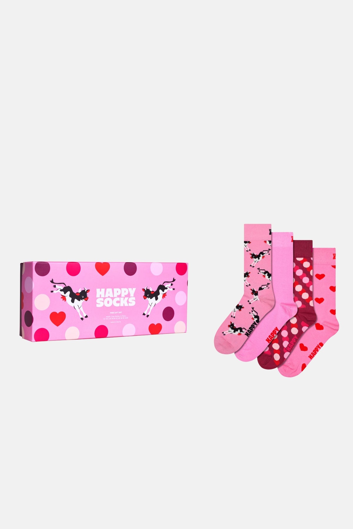 Happy Socks - Pembe 4’lü Desenli Pamuklu Çorap Seti