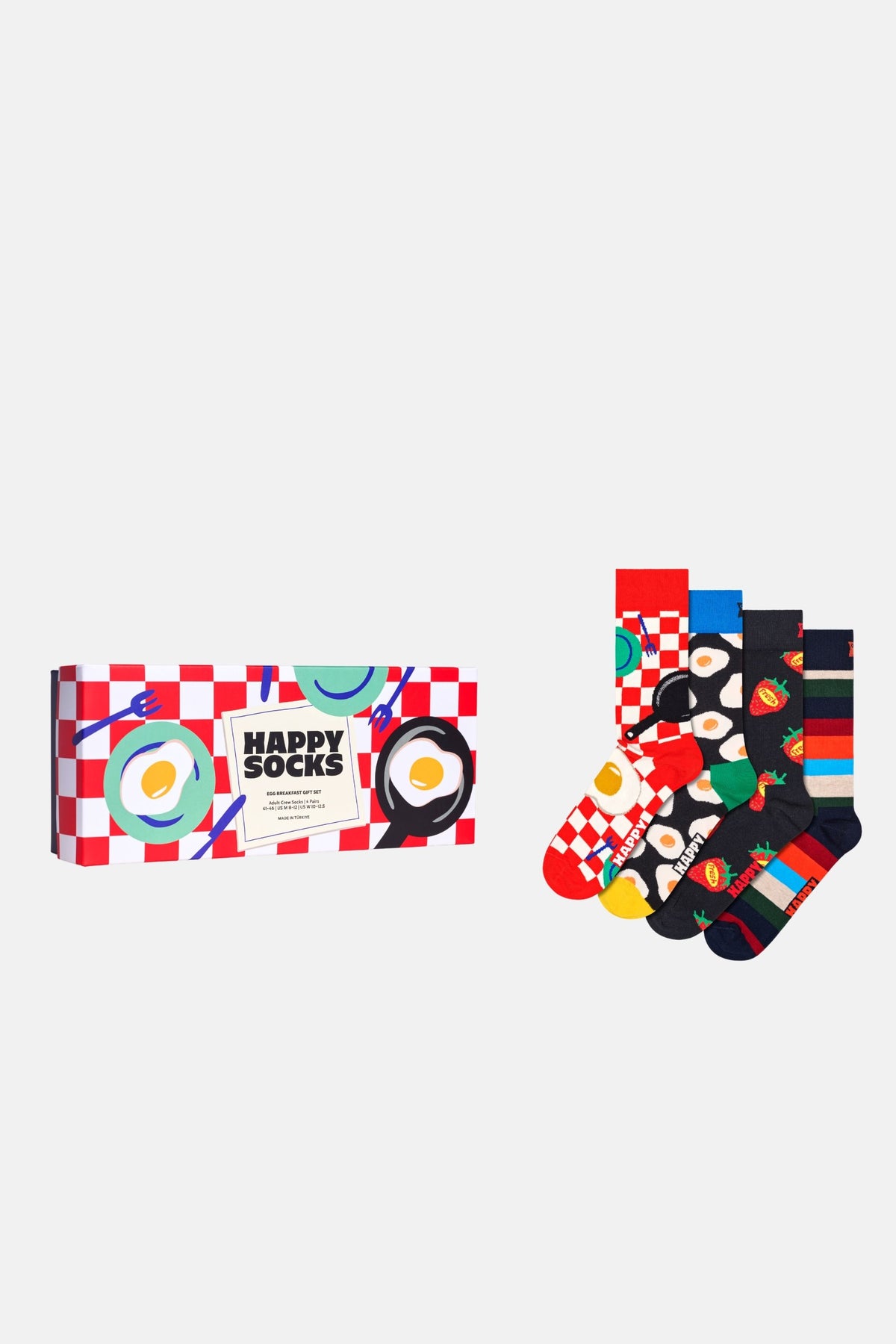 Happy Socks - Çok Renkli 4’lü Yiyecek Desenli Pamuklu Çorap Seti
