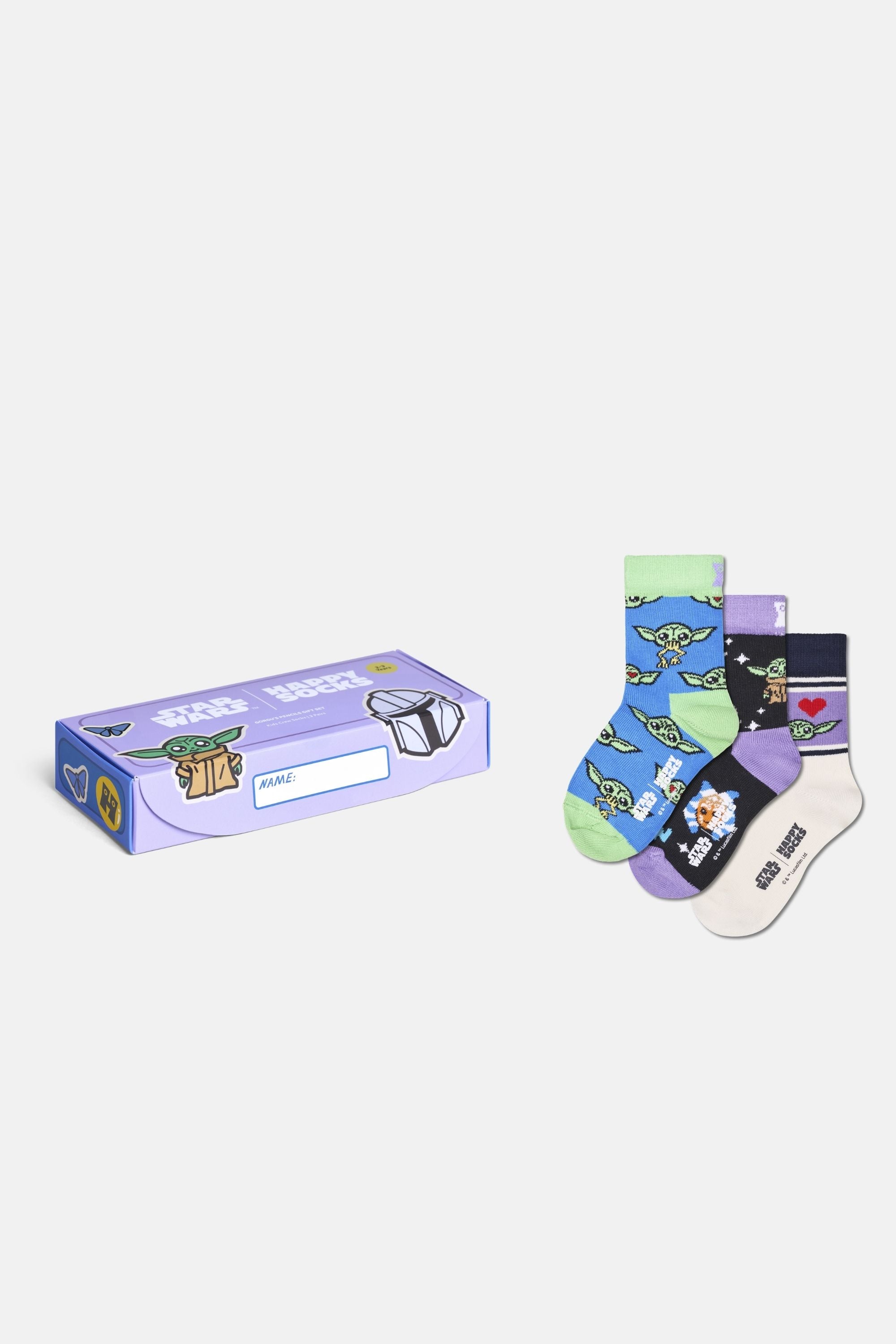 Happy Socks - Çocuk Star Wars Grogu Temalı 3'lü Çorap Hediye Seti