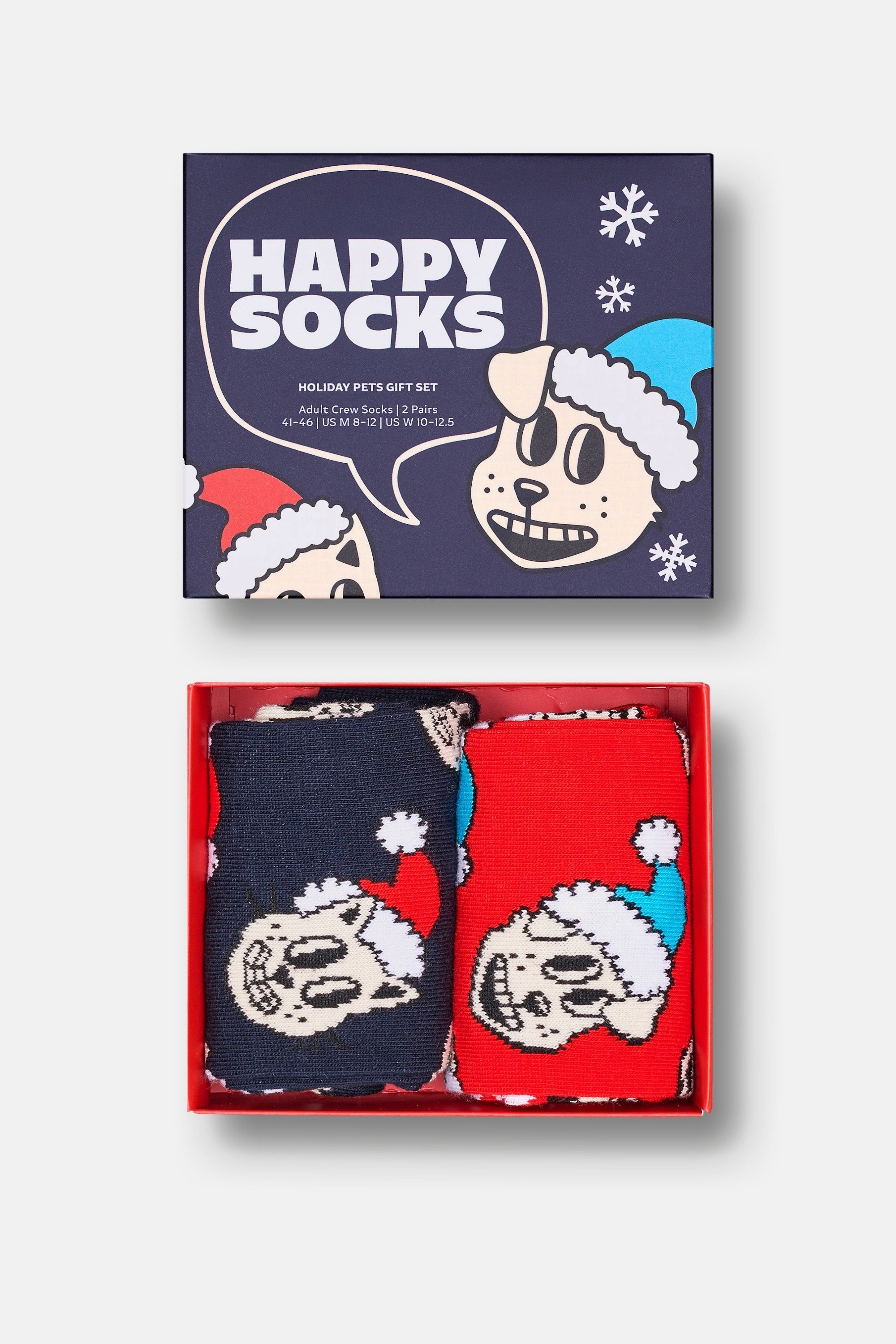 Happy Socks - Çok Renkli Kedi ve Köpek Desenli Pamuklu 2’li Çorap Seti