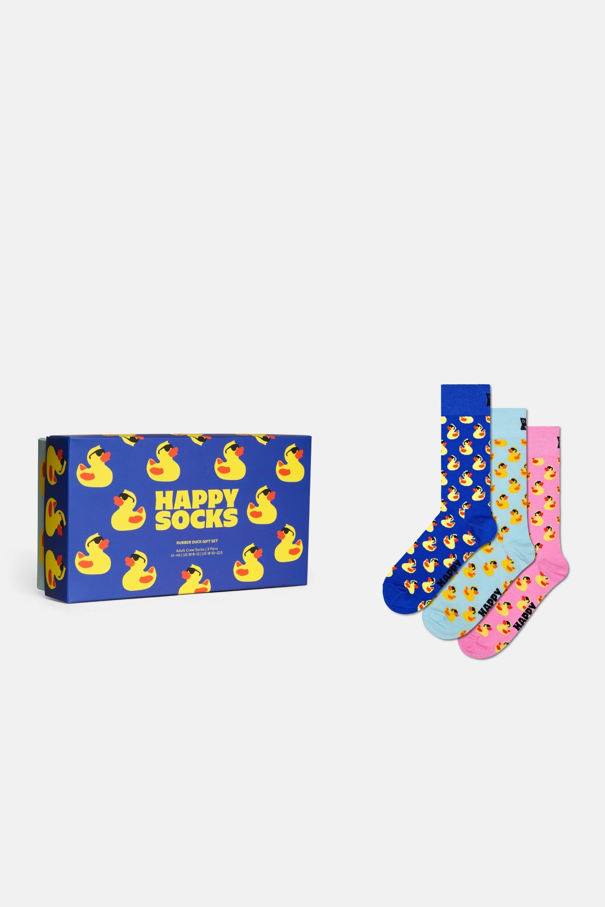 Happy Socks - Çok Renkli Ördek Desenli Pamuklu 3’lü Çorap Seti