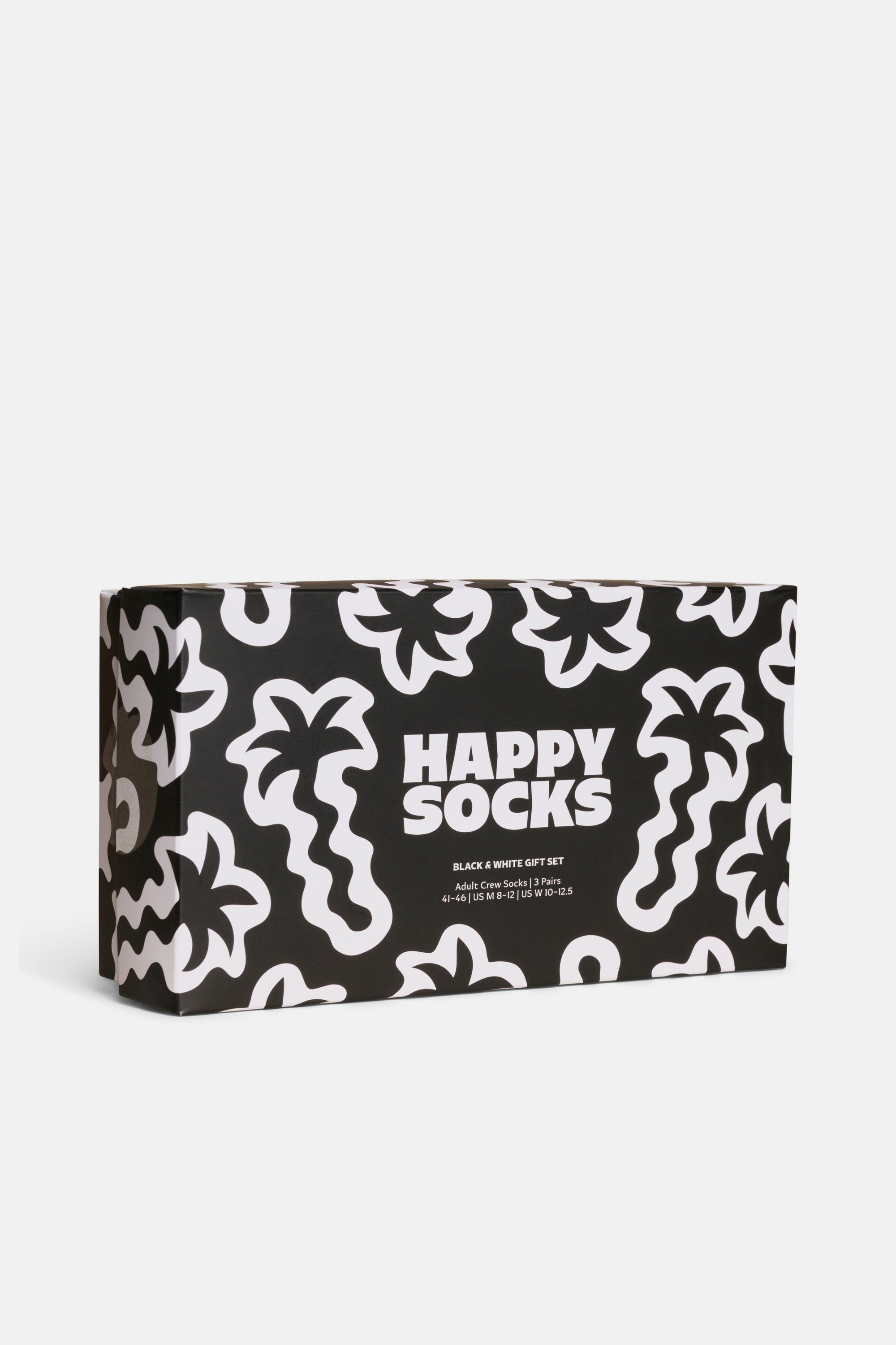 Happy Socks - Siyah Beyaz Desenli 3’lü Pamuklu Çorap Seti
