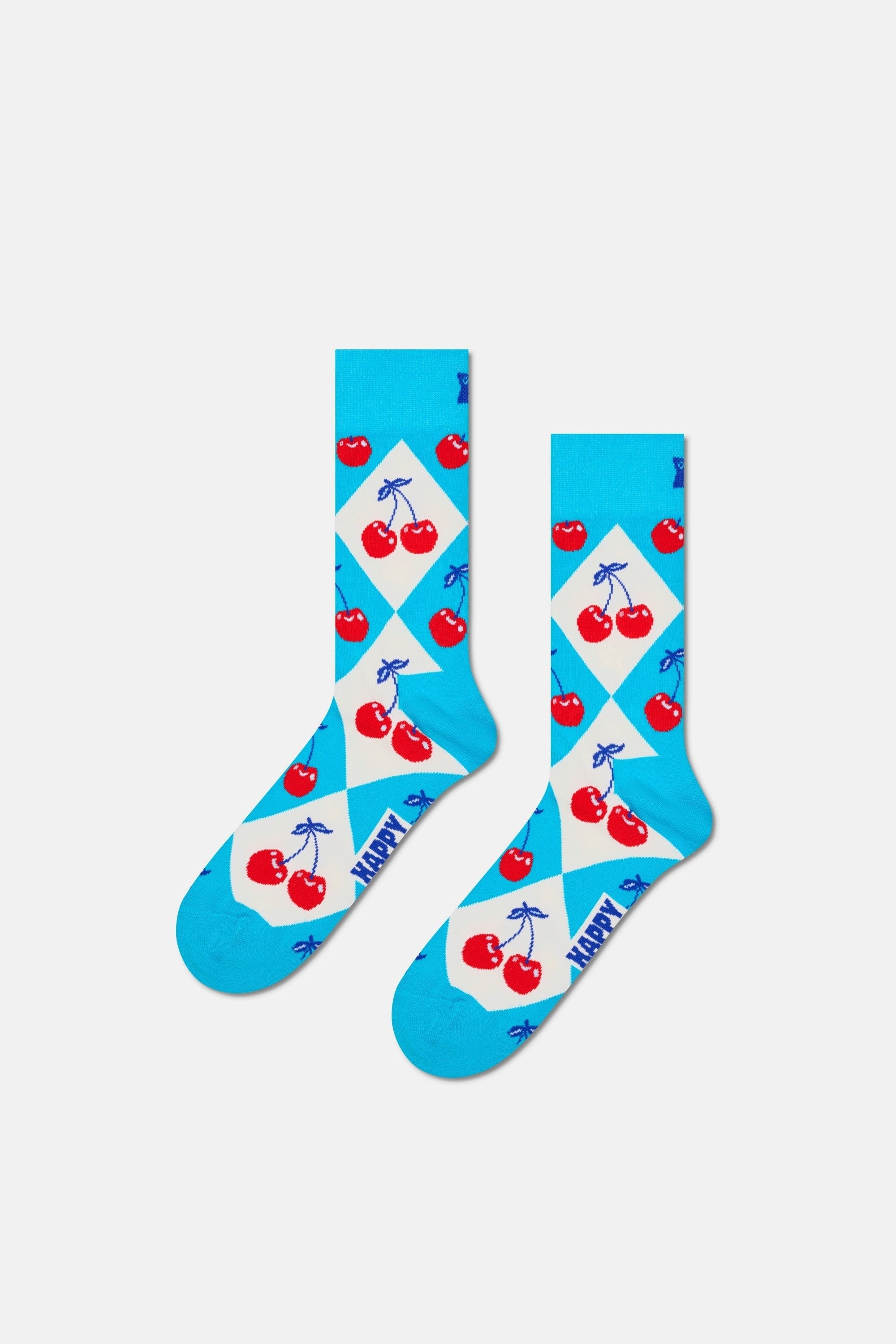 Happy Socks - Çok Renkli Kare ve Çizgi Desenli Pamuklu 3’lü Çorap Seti