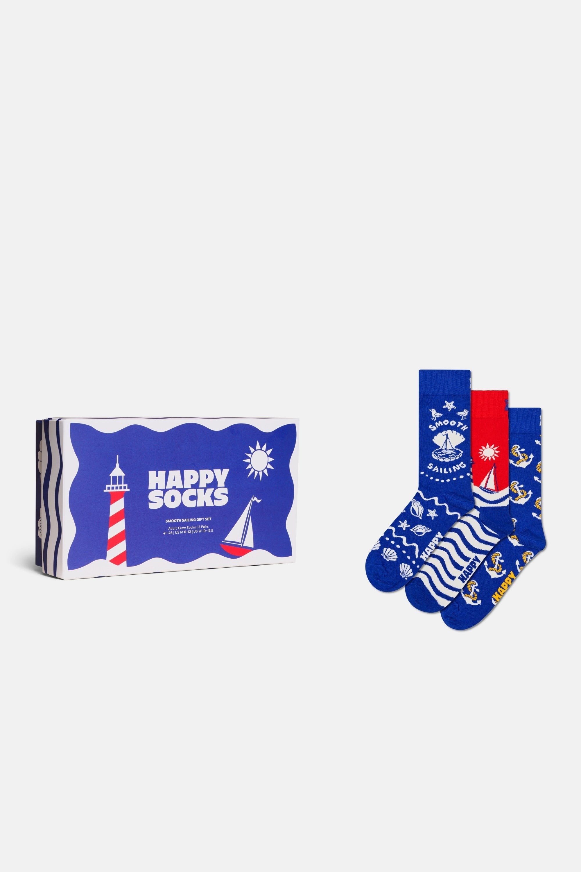 Happy Socks - Çok Renkli Sahil Temalı Pamuklu 3’lü Çorap Seti