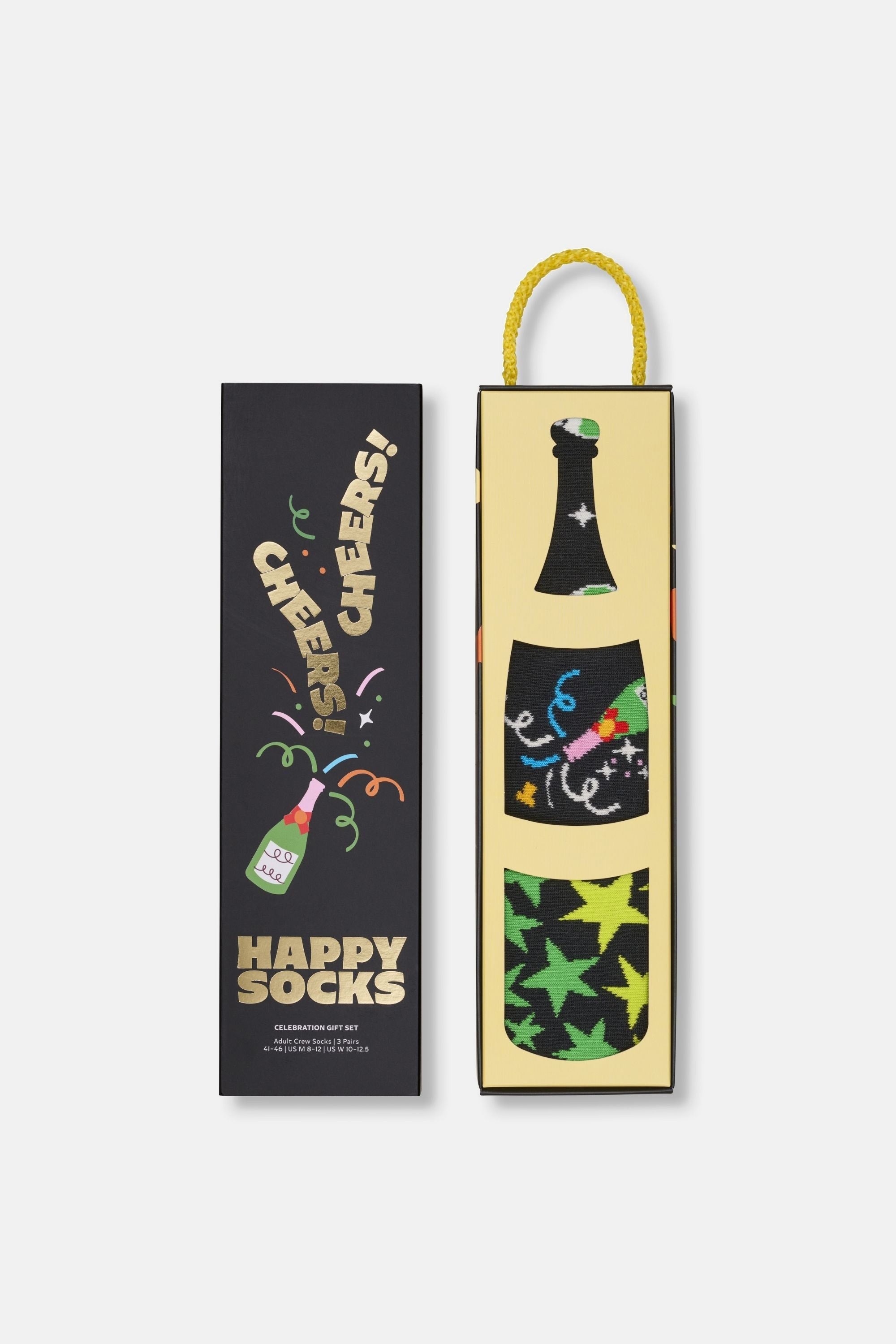 Happy Socks - Çok Renkli Kutlama Desenli 3’lü Çorap Seti