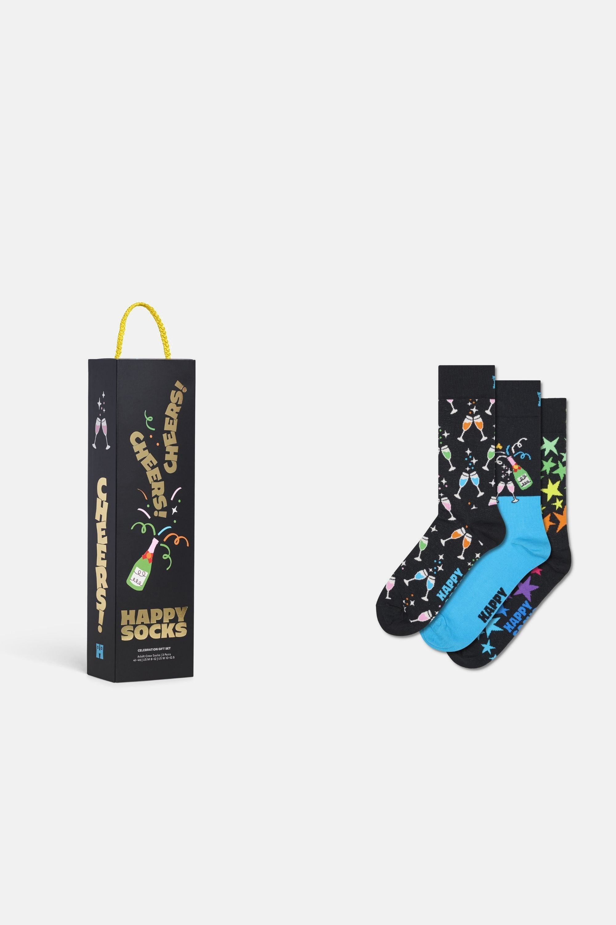Happy Socks - Çok Renkli Kutlama Desenli 3’lü Çorap Seti