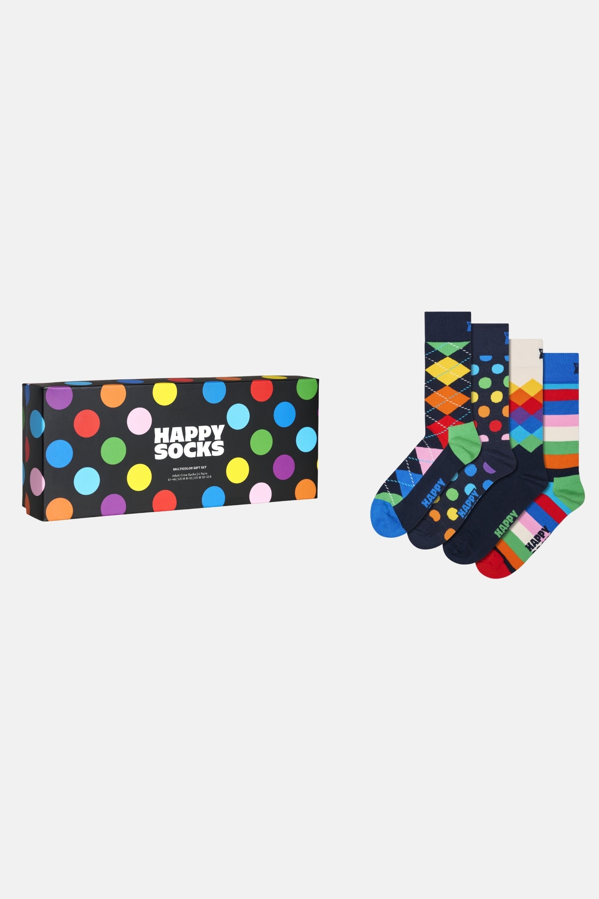Happy Socks - Çok Renkli Karışık Desenli Pamuklu 4’lü Çorap Seti
