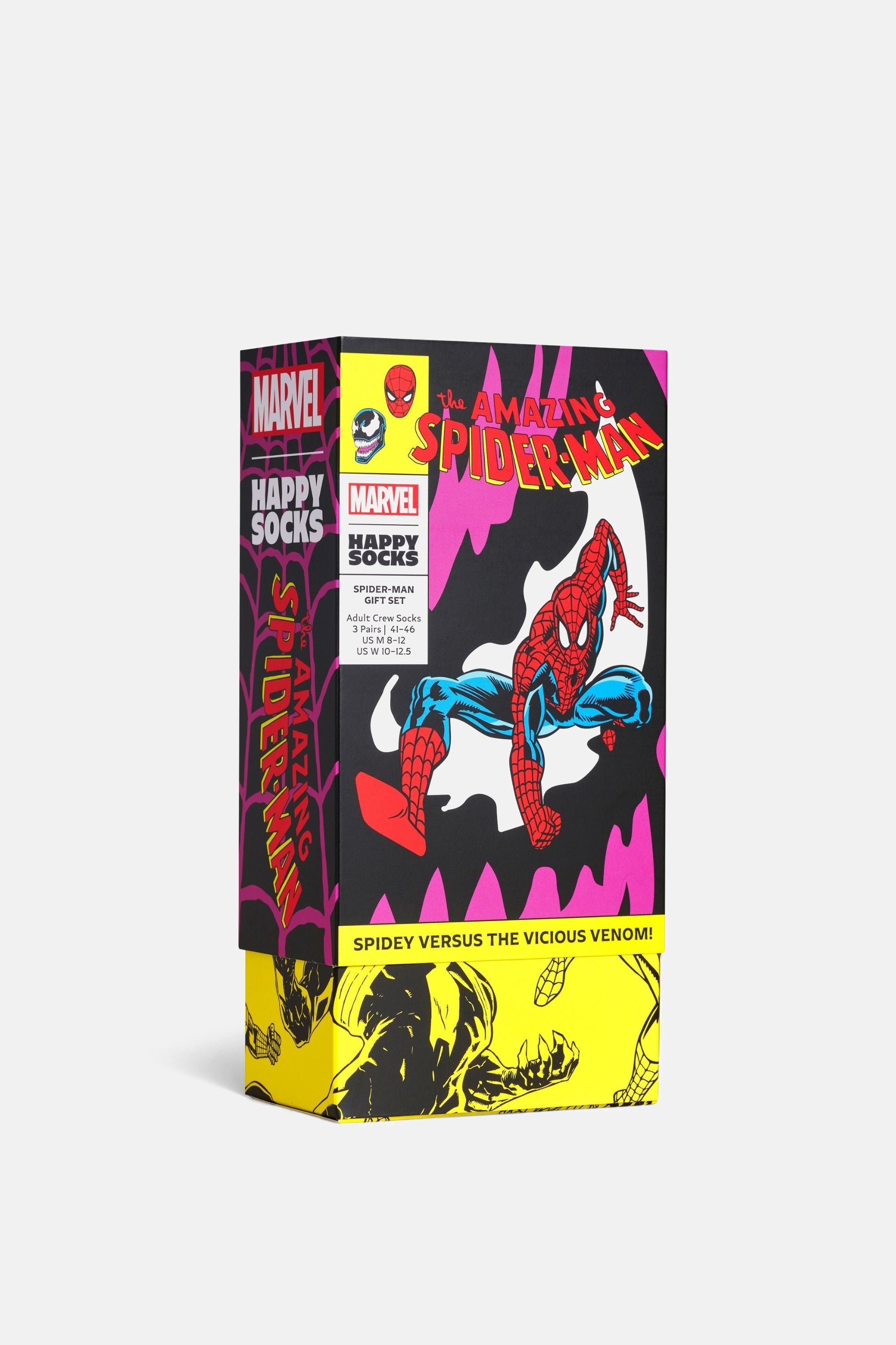 Happy Socks - Çok Renkli Spıder-Man Desenli 3’lü Çorap Seti