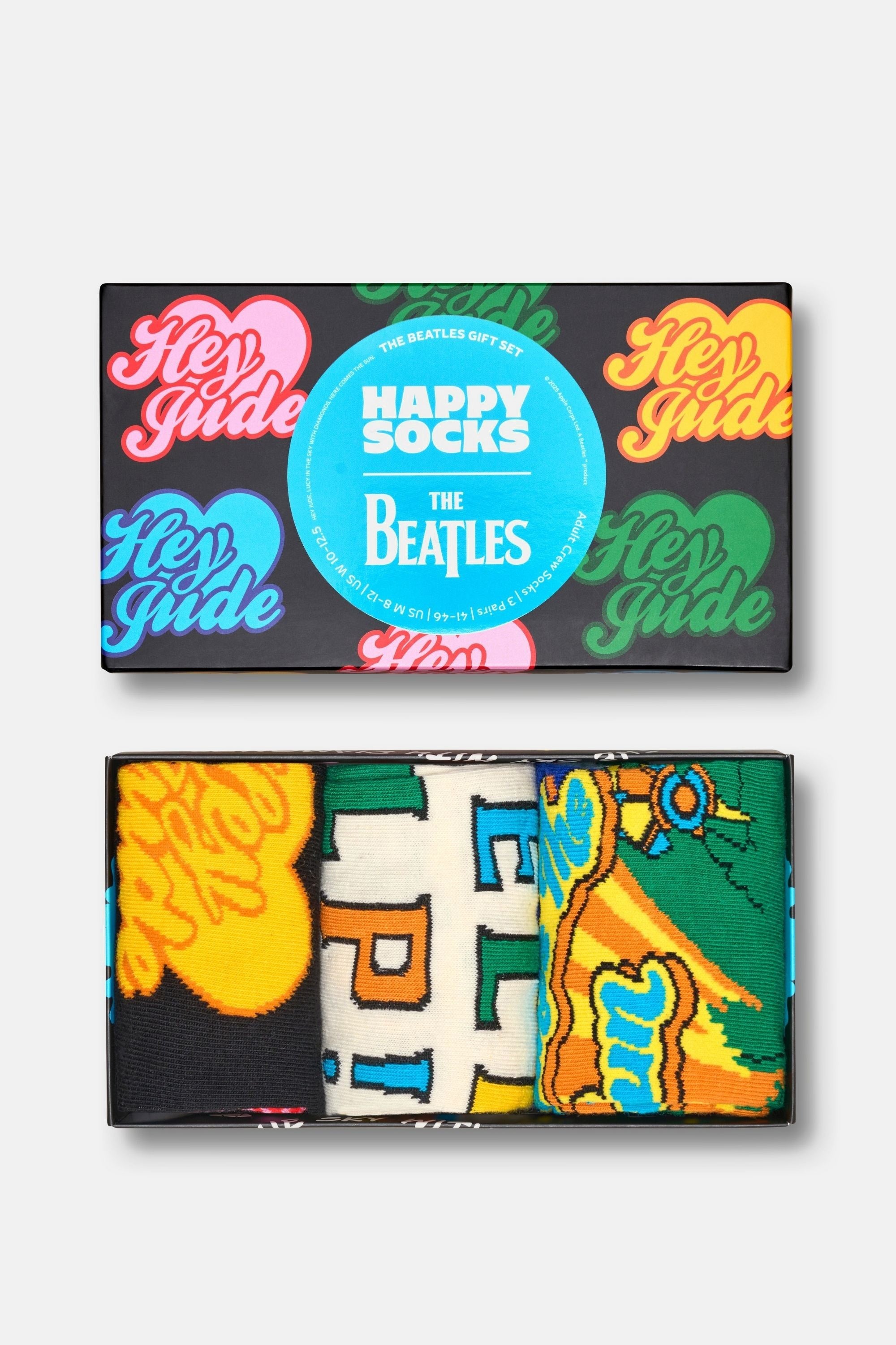 Happy Socks - Çok Renkli The Beatles Desenli 3’lü Çorap Seti